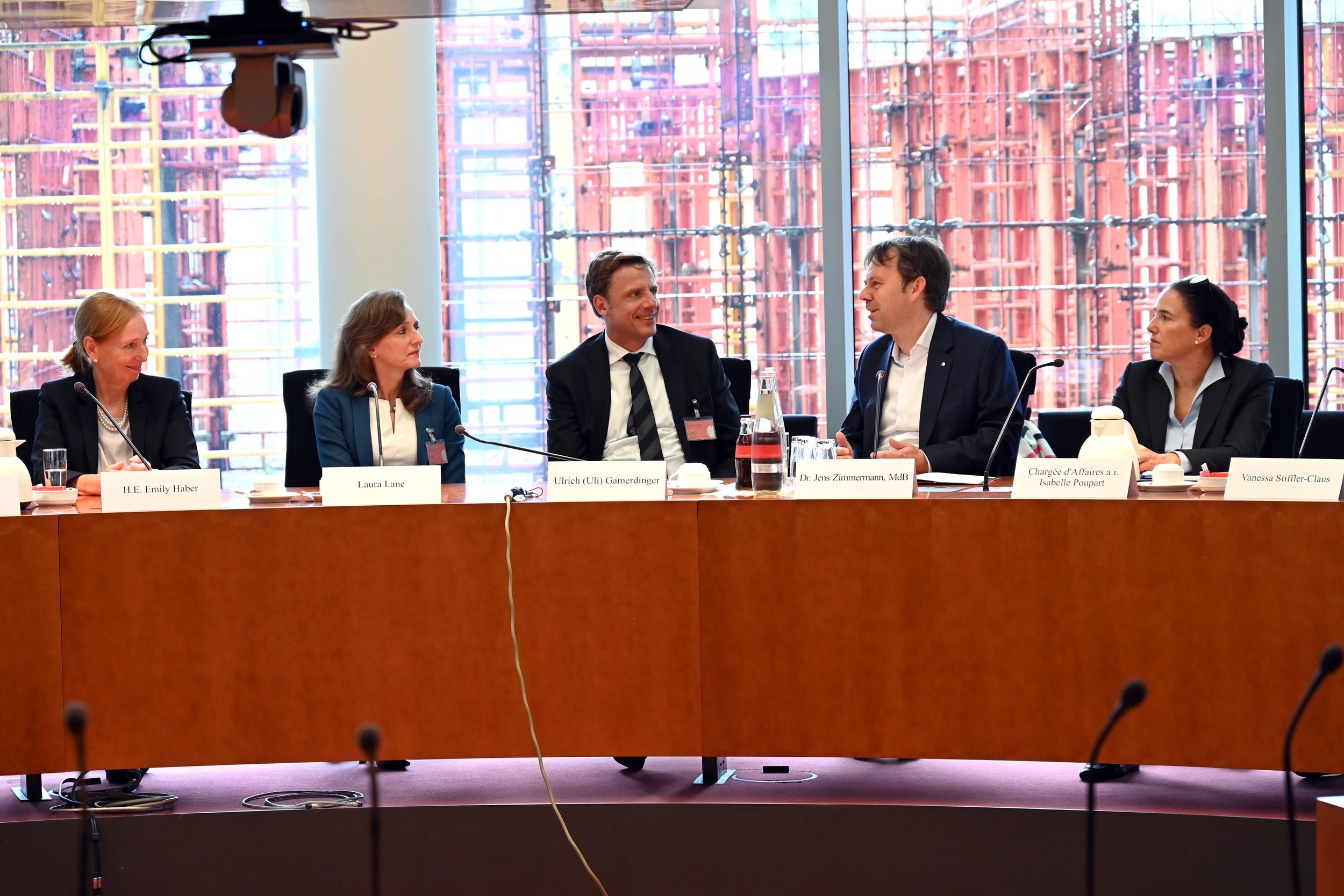  From left: HE Ambassador Emily Haber (German Embassy to the US) GABC Chair Laura Lane, GABC President &amp; CEO Ulrich (Uli) Gamerdinger, Dr. Jens Zimmermann, MP (German Bundestag) Chargée d’Affaires a.i. Isabelle Poupart, (Canadian Embassy to Germa