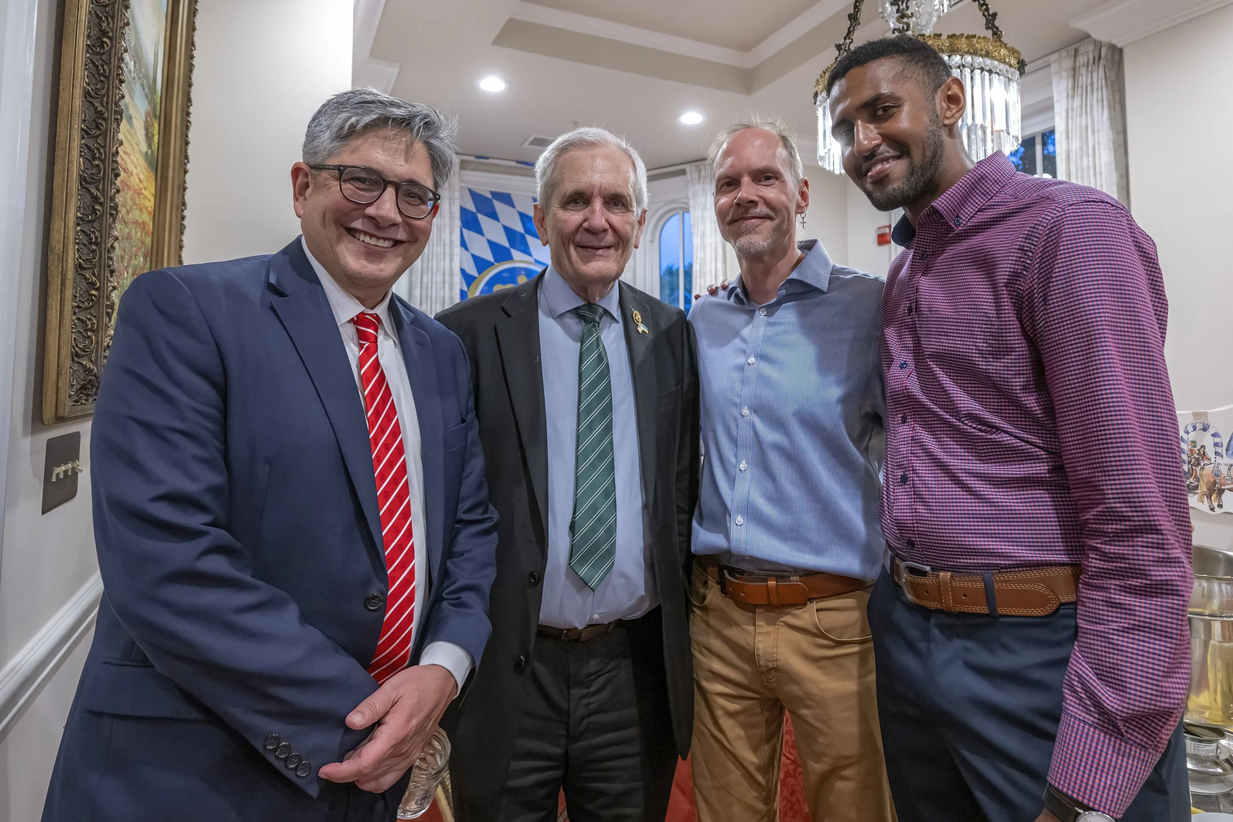 From Left to Right: Michael Mucchetti (U.S. House of Representatives), Congressman William Keating (MA-09, German-American Caucus Co-Chair), Knut Panknin (Friedrich Ebert Stiftung), Jalen Carroll 