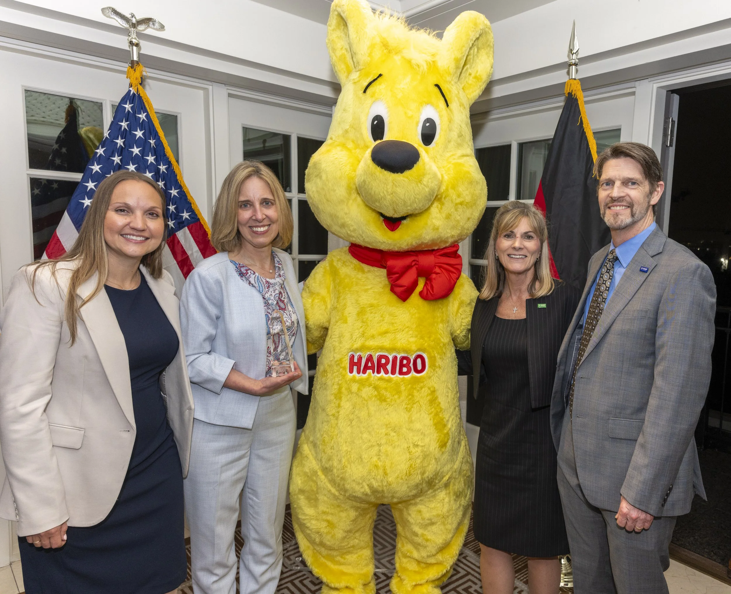  Pictured from left: Julia Arns, Catherine Trinkle, Heather Remley (CEO, BASF Corp.), Michael Anderson (all with BASF) 