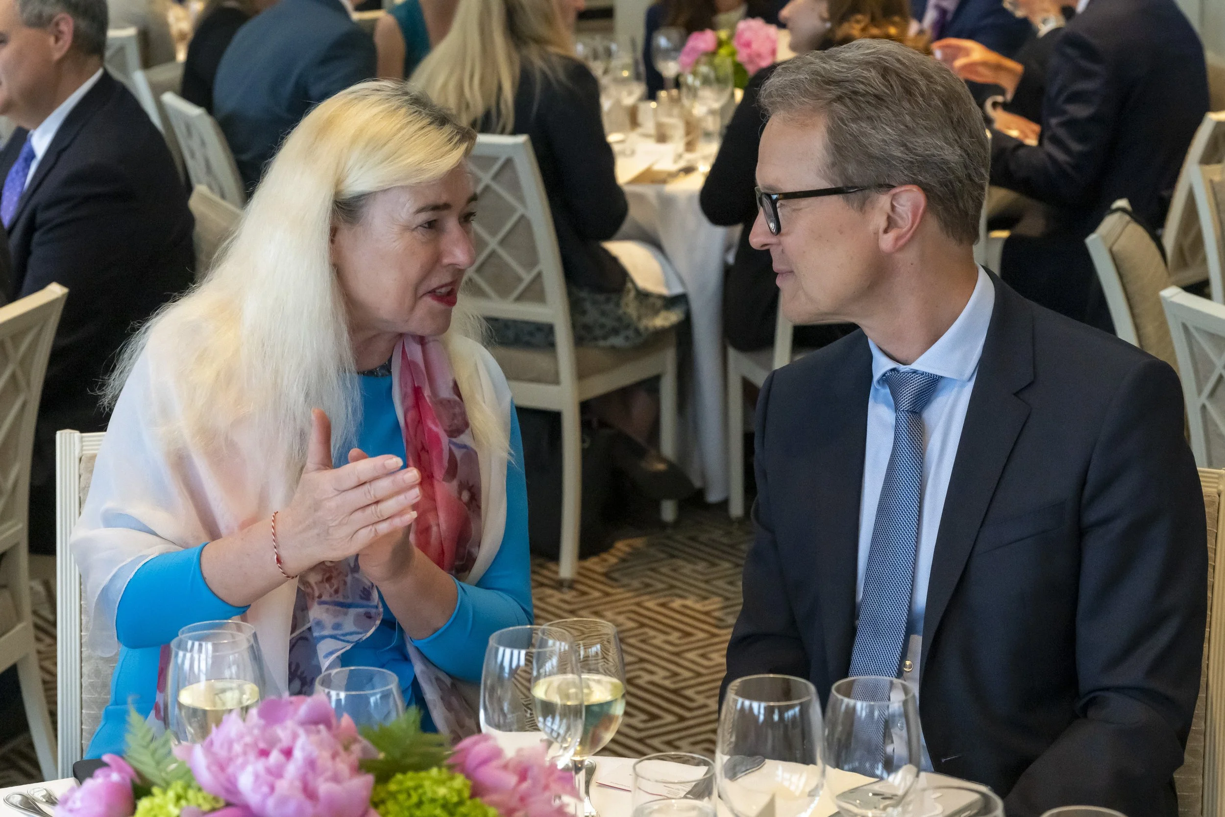 From left: H.E. Petra Schneebauer (Ambassador of Austria to the US), with Kjell Gruner (President &amp; CEO, Volkswagen Group of America) 