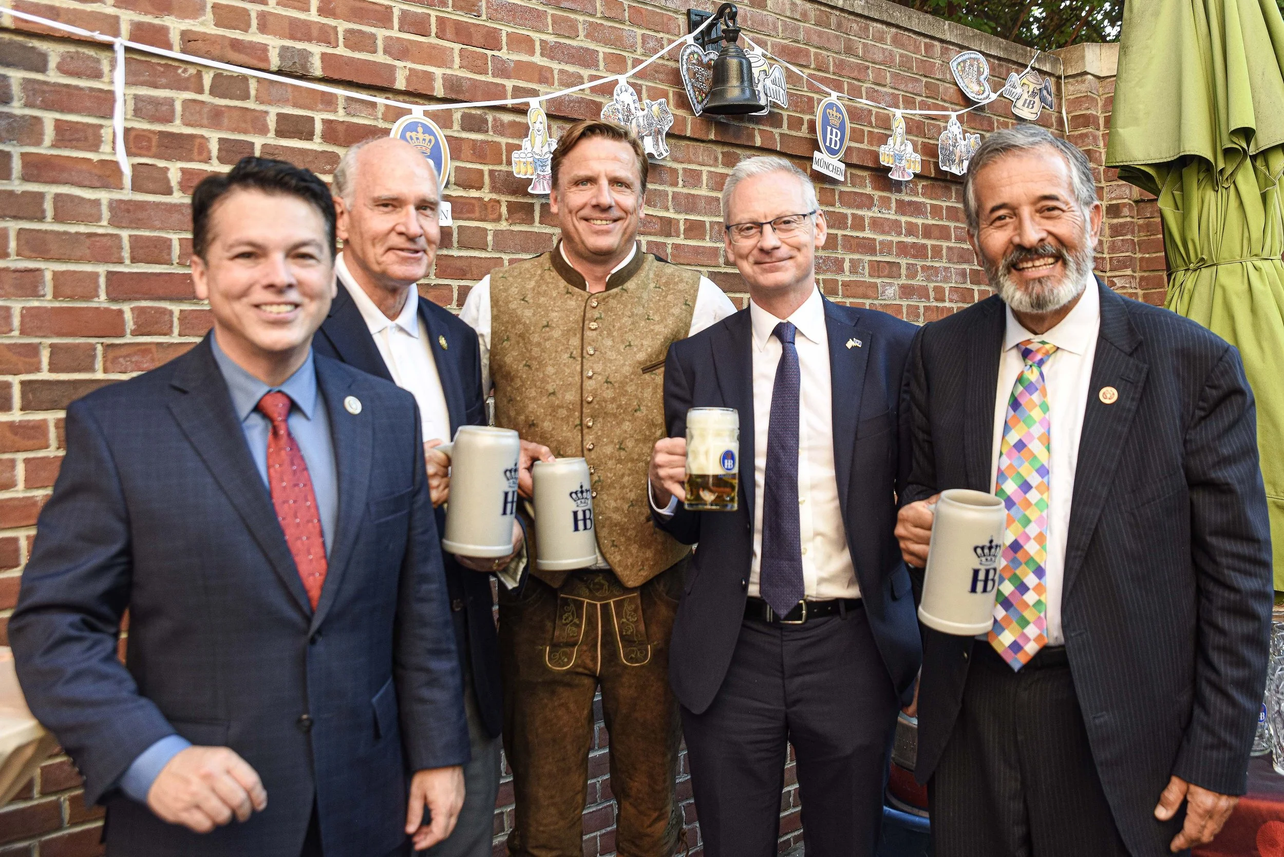  GABC Oktoberfest - from left: Rep. Brendan Boyle (PA-02), Rep. William Keating (MA-09, German Congressional Caucus Co-Chair), Ulrich (Uli) Gamerdinger (GABC), Former DCM Michael Curtis (E.U. Delegation to the US), Rep. Juan Vargas (CA-52) 