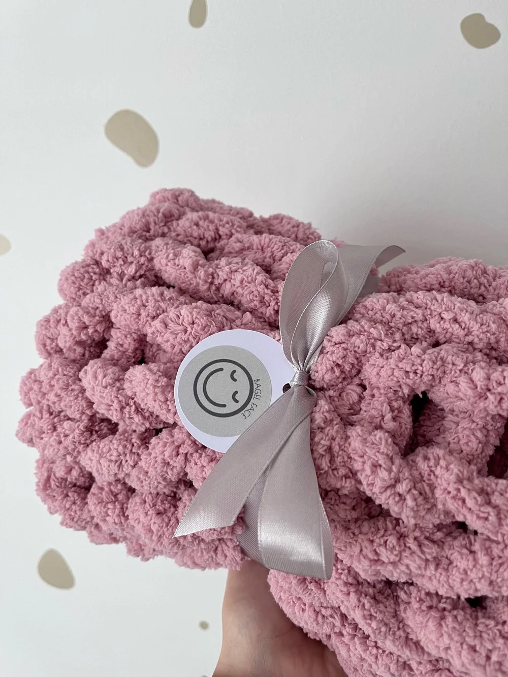 Chunky Knit Pink Knitted Baby Blanket PRE-ORDER* Super Chunky Hand