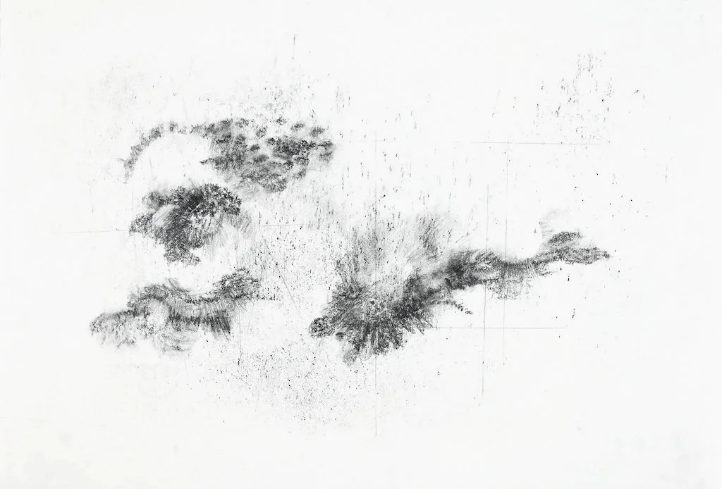   Floating Worlds  series, graphite on paper, 15 x 22 inches 
