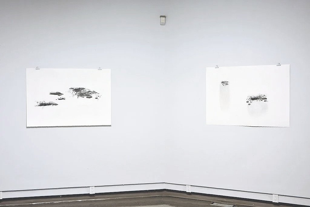  exhibition in installation of Floating worlds drawings drawing 30 x 44 “ each  