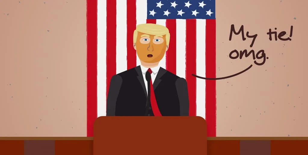 9:11 p.m. ET There seems to be an issue with the president's tie.