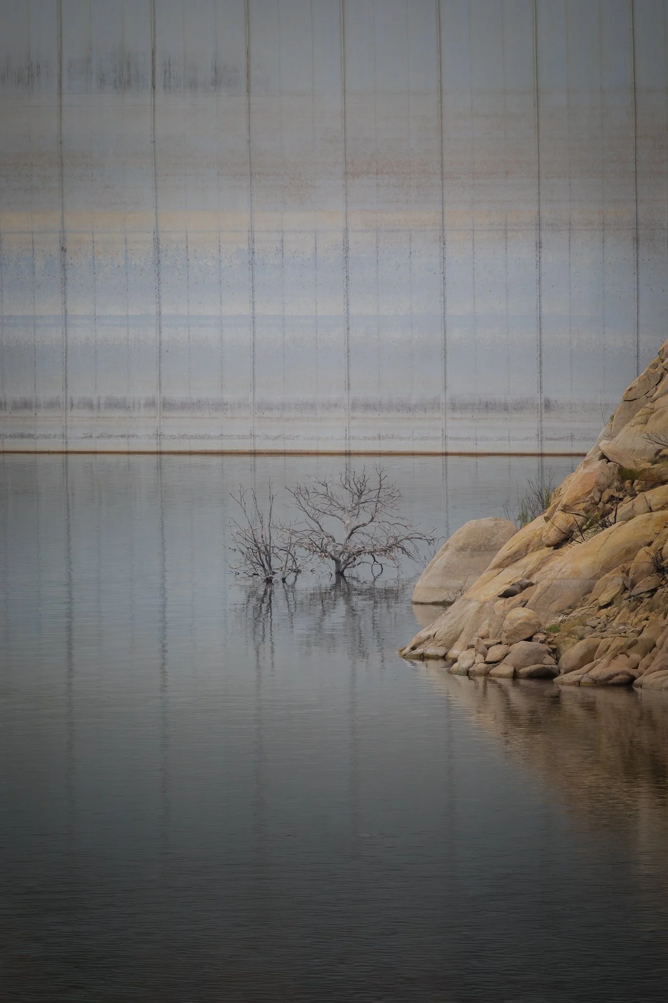This image was captured at San Vicente Reservoir in the Cuyamaca mountains in San Diego CA. My objective for this outing was to find some minimalist compositions. After about a 30 min hike and after leaving the foot path, I was greeted by this view. 