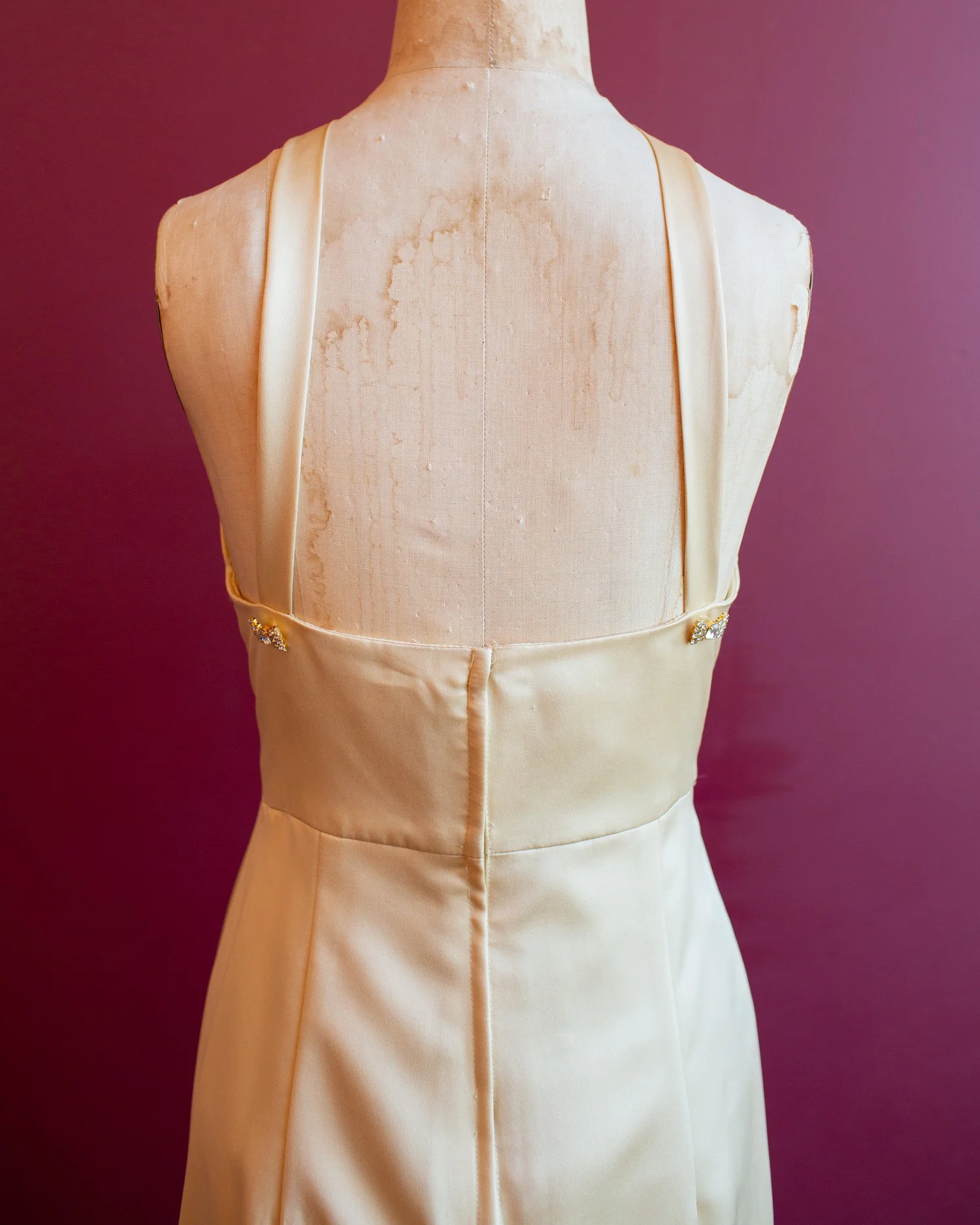 Vintage 90s Satin Halter Gown  The Sentimentalist