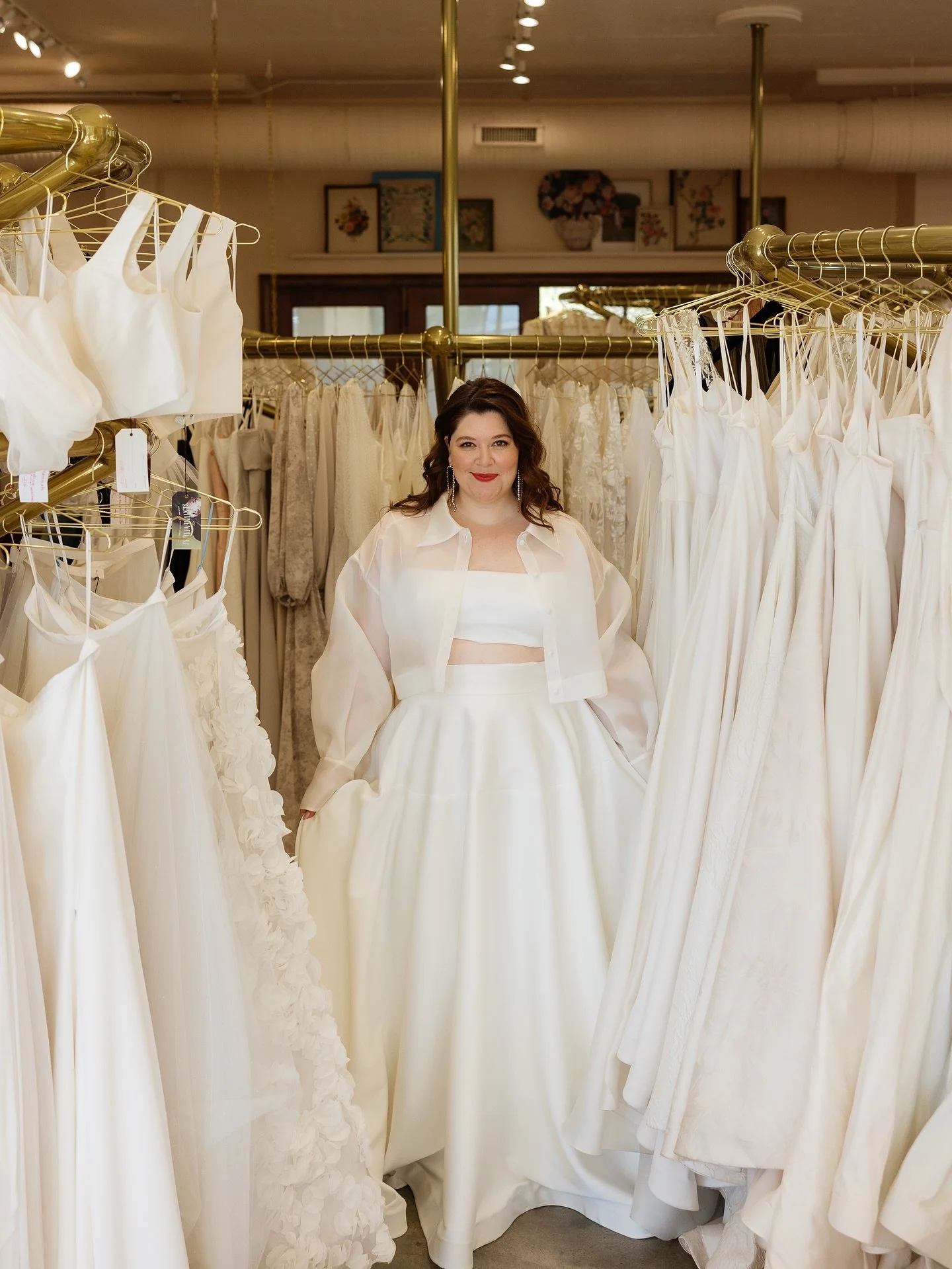 Showin&rsquo; a little love for @thelawbridal 🫶 and @alysiacolestyling of course! ✨ Shop these chic separates and so many others to create an heirloom worthy wedding wardrobe 🌼 @photo__chlo 📸 @corianneelizabethbeauty 💄 #weddingdress #weddingsepar