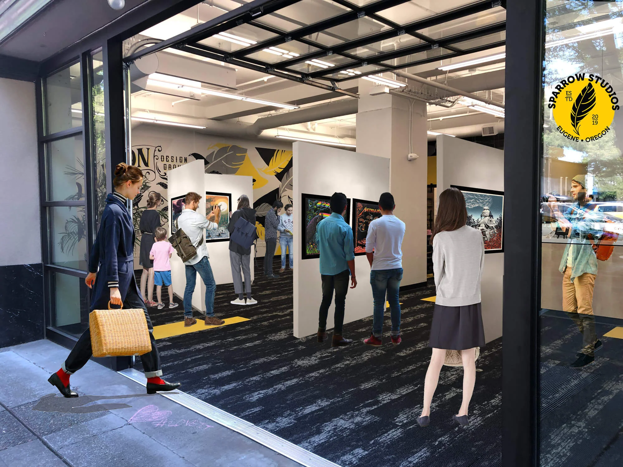 Mock-up of Sparrow Studios entrance