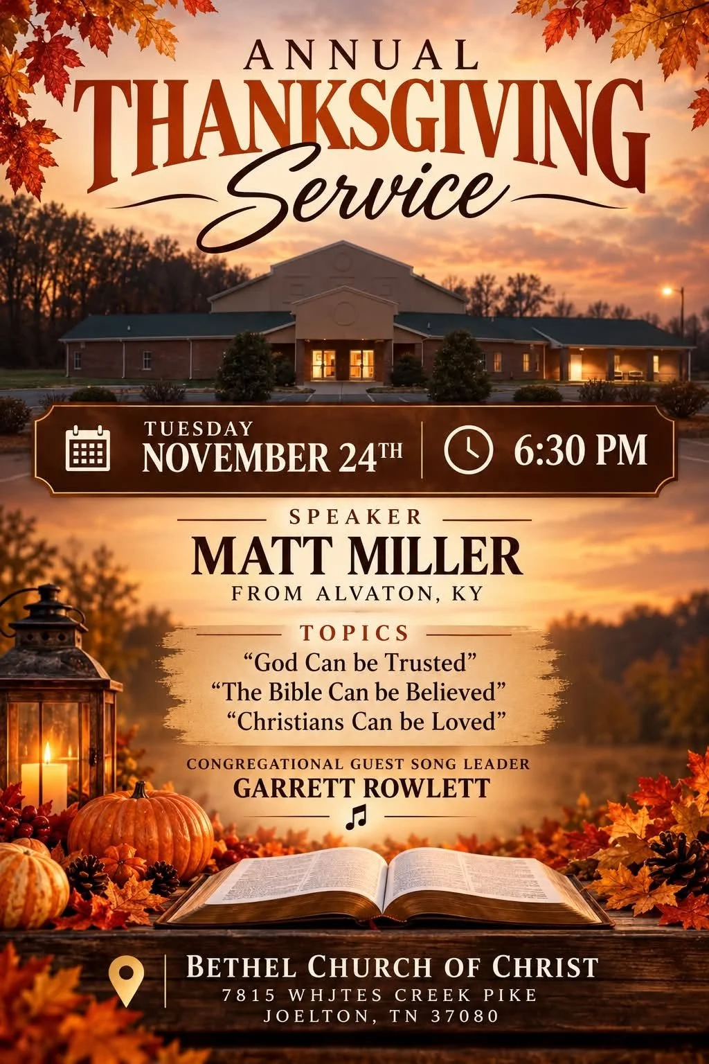 Thanksgiving Service and Dessert