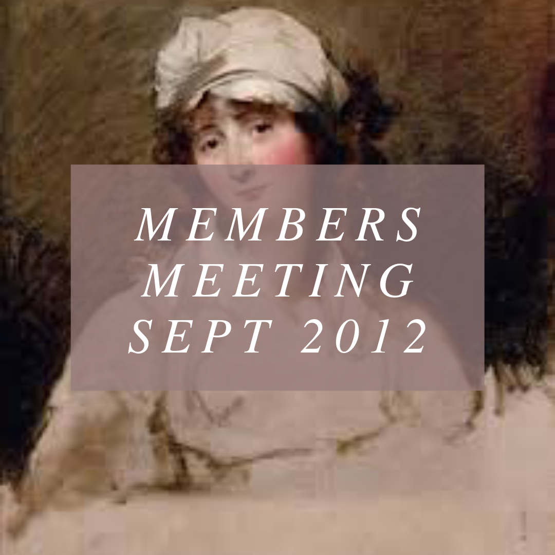 Members Meeting - Sept 15 2012