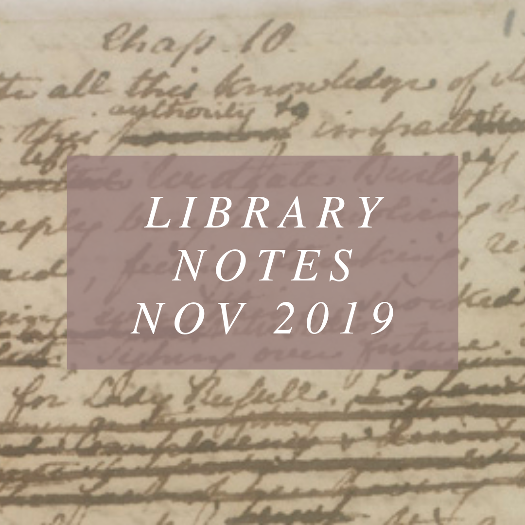 Library Notes - Nov 2019