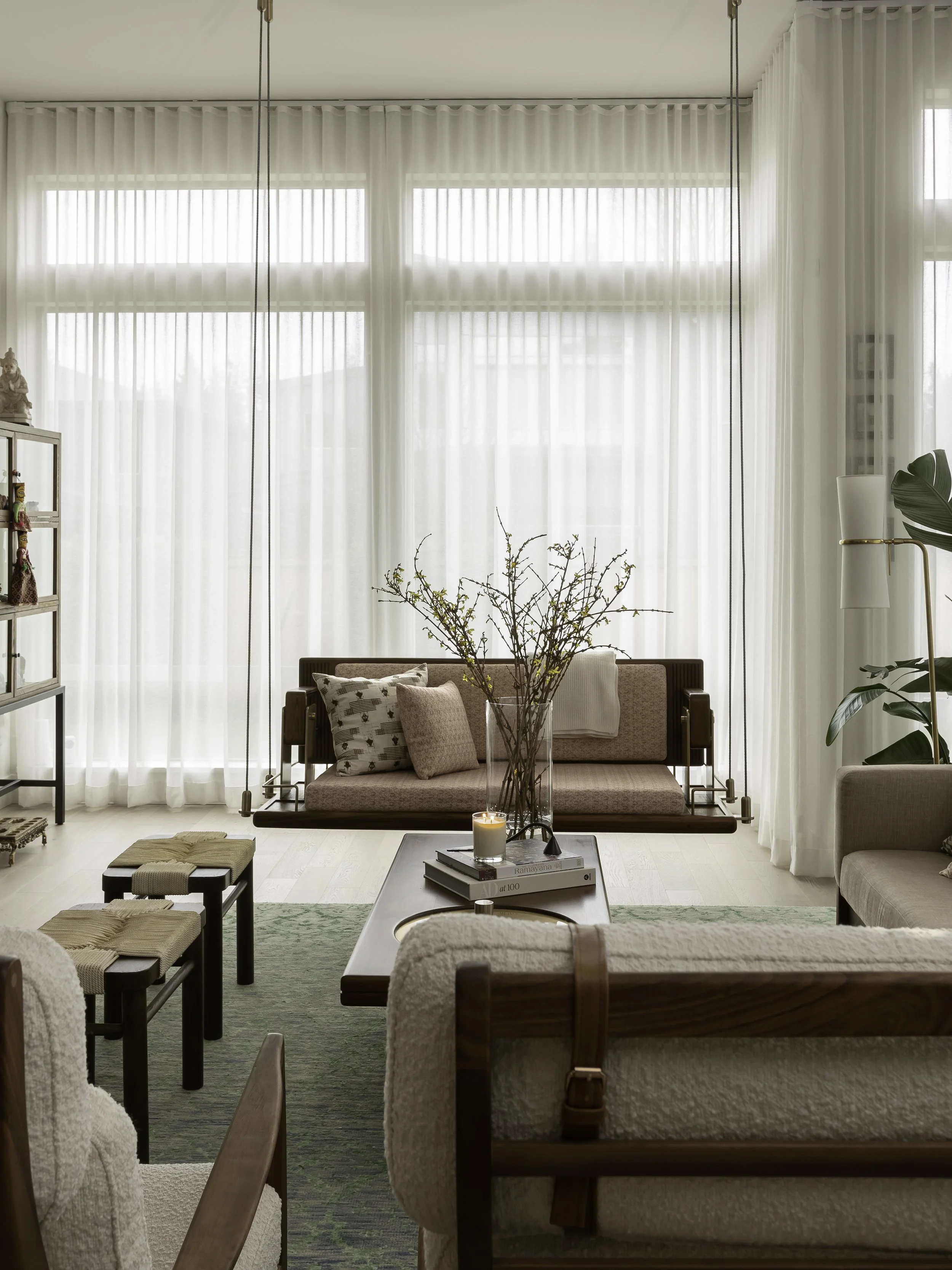 Cozy living room interiors swing seattle 