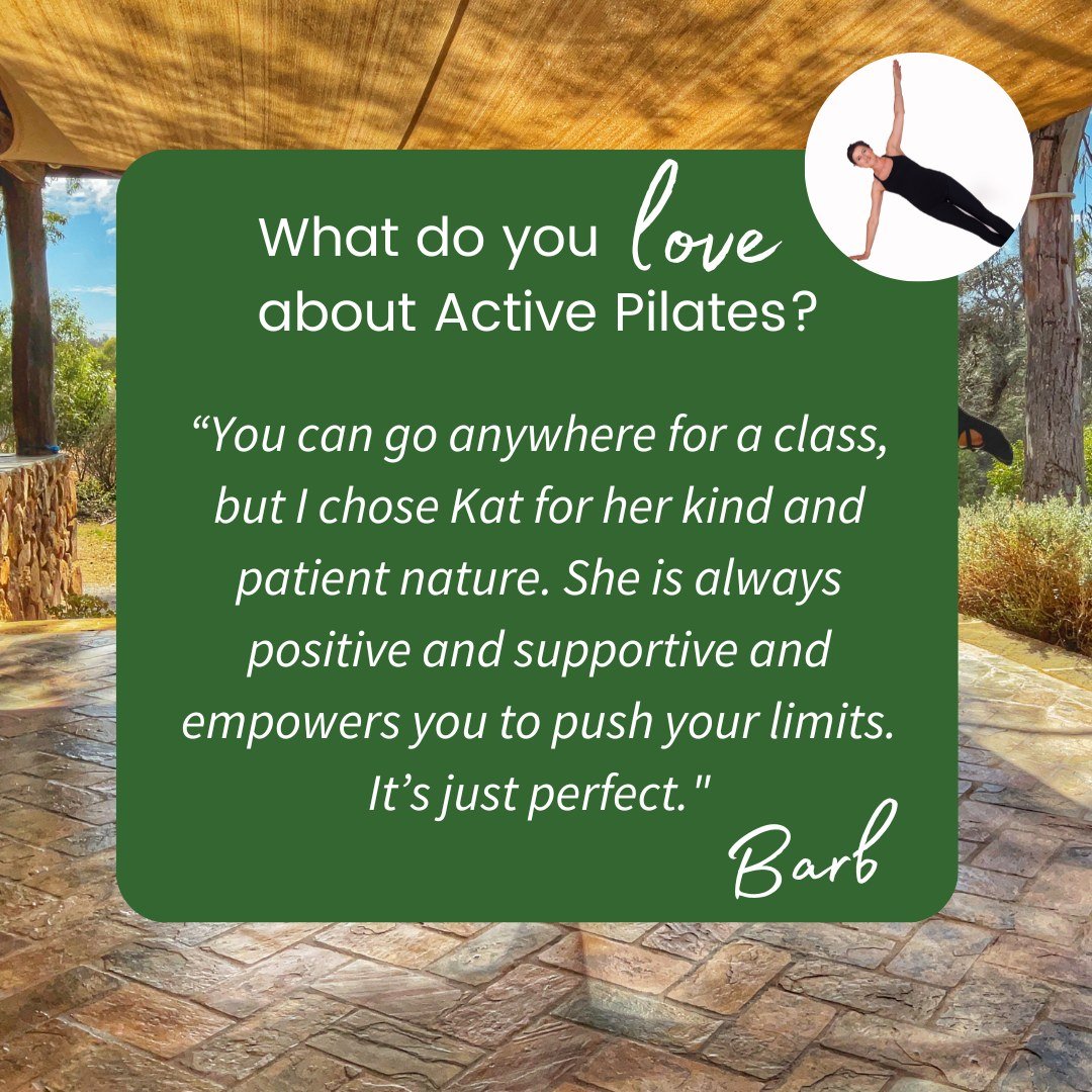 Thank you Barb for your lovely words! 🥰

It's always nice to hear why our clients choose Active Pilates and what sets us apart from the rest 🫶
.
.
.
#ActivePilatesWA #PilatesTestimonial #Geraldton #PilatesAustralia