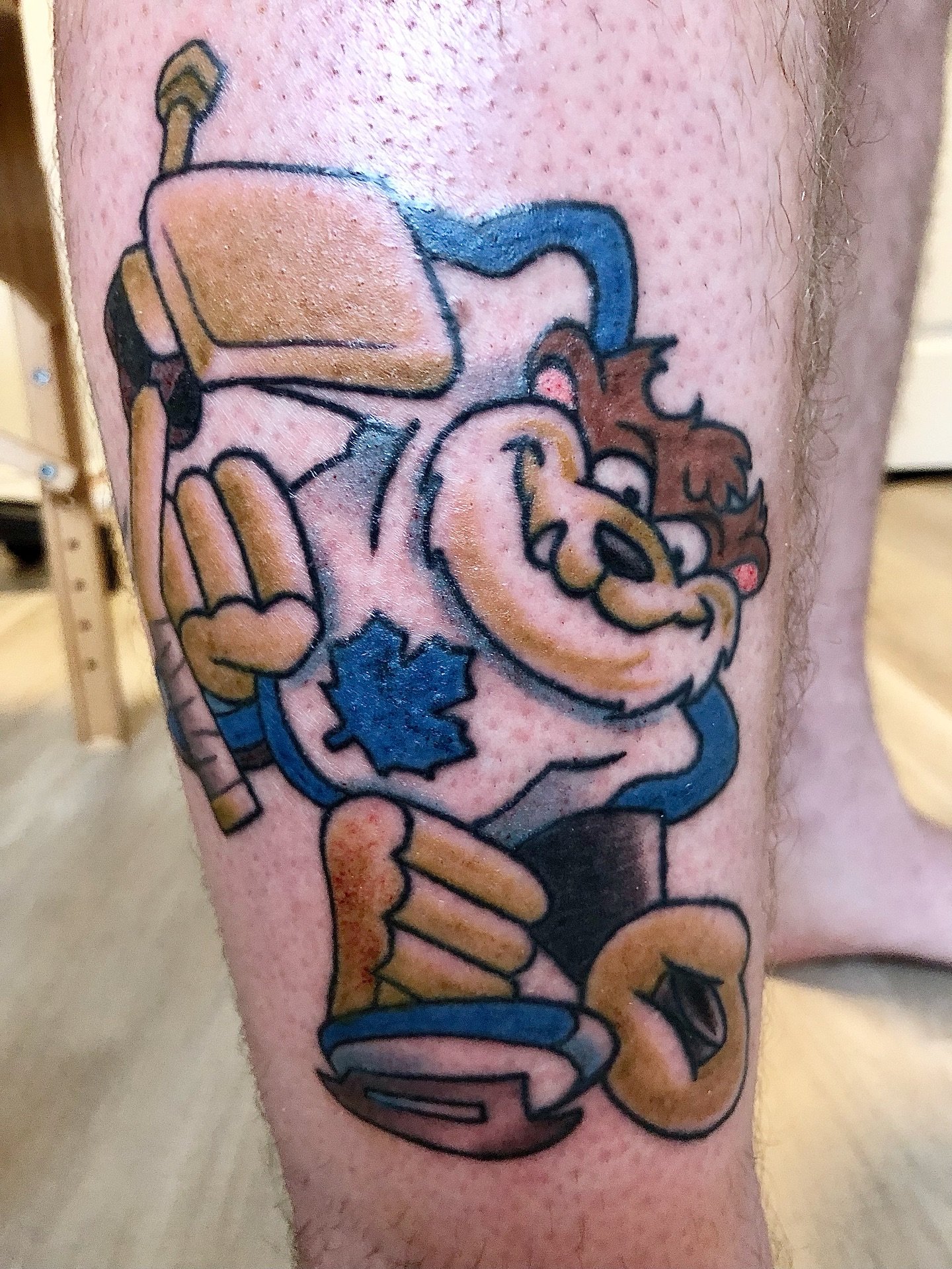 Super fun custom goalie Taz for Ryan. DM to book
.
.
.
.
#orangeville #boldwillhold #dufferincounty #orangevilletattoos #gta #gtatattoos