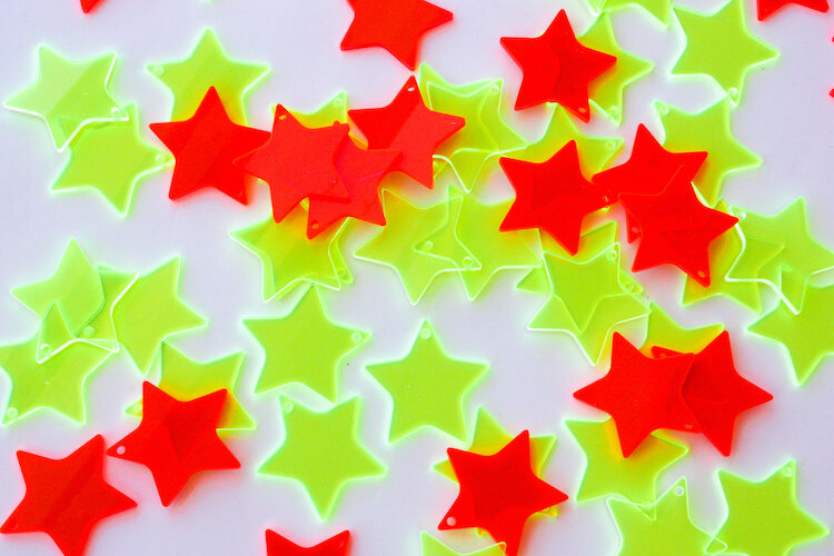 Neon Star Acrylic Decorations