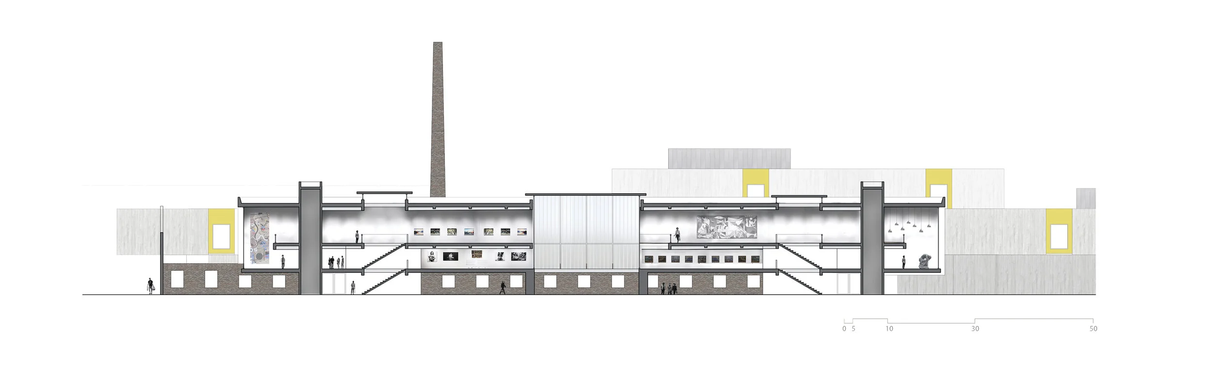 Section through the Gallery Space.