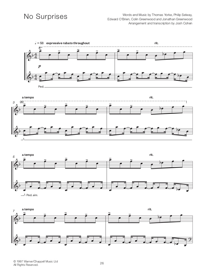 Radiohead for Solo Piano (Limited Edition – Signed and Numbered) — Josh