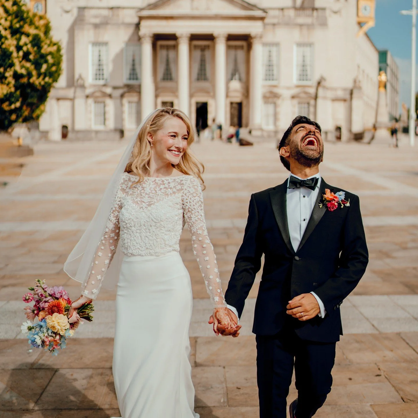 S U M M E R B R I G H T S &ndash; Emma &amp; @kavikumra's city wedding was a joy. A wedding in the heart of Leeds, it was super chic and oh-so-stylish. The brief was 'colourful, summery with a modern edge' and it all came together perfectly!
.
.
.
.
