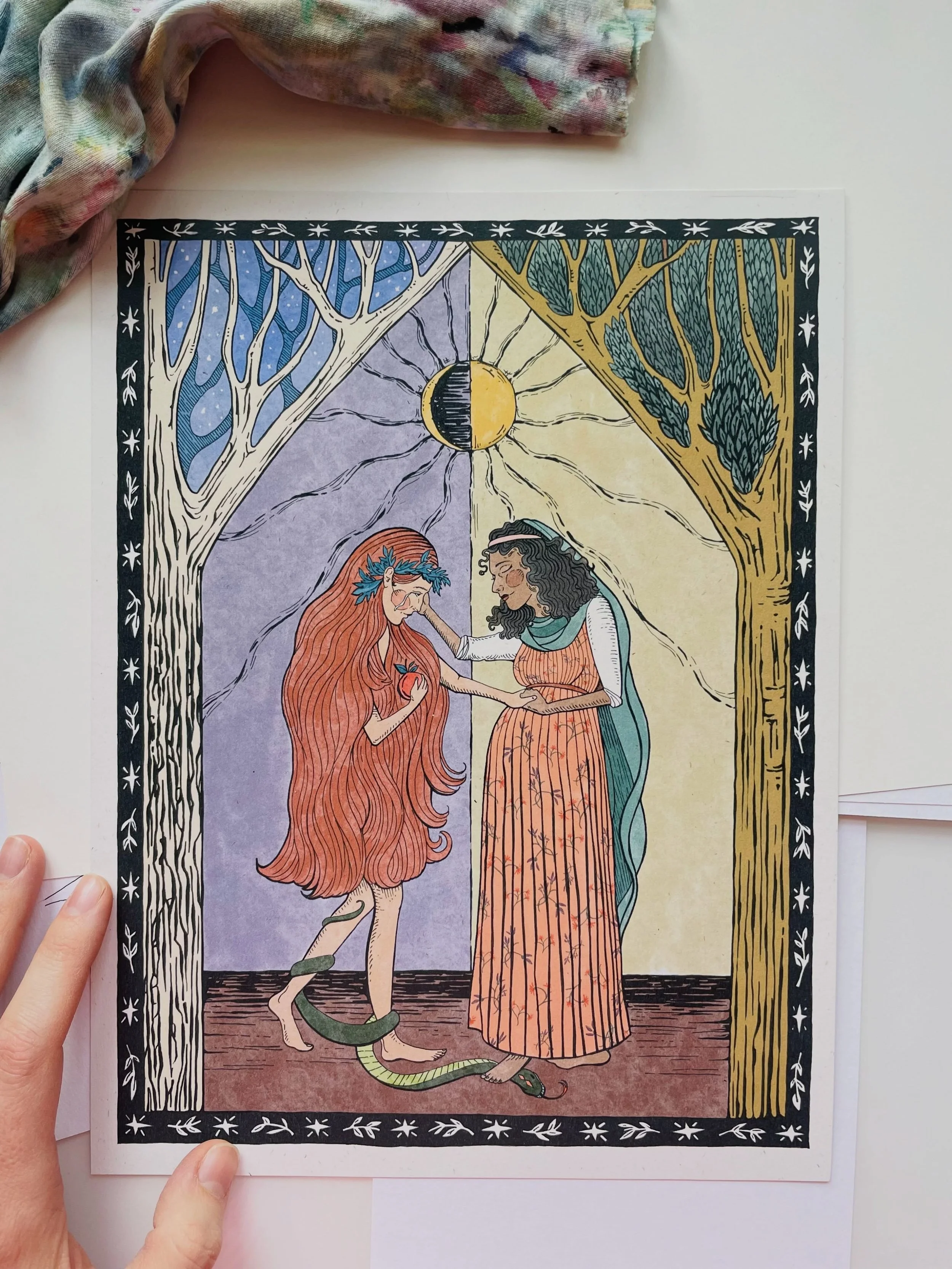 This print version I did of Sister Grace Remington&rsquo;s &ldquo;Mary Comforts Eve&rdquo; is still a favorite and for sale on my Etsy! (Link in profile)

#marycomfortseve #artprint #artistsoninsta #christianity #etsyshopowner