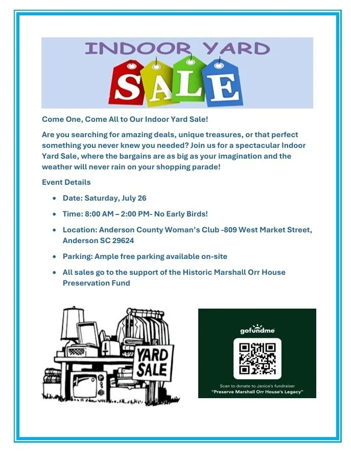 Historical Marshall Orr House Preservation Yard Sale
