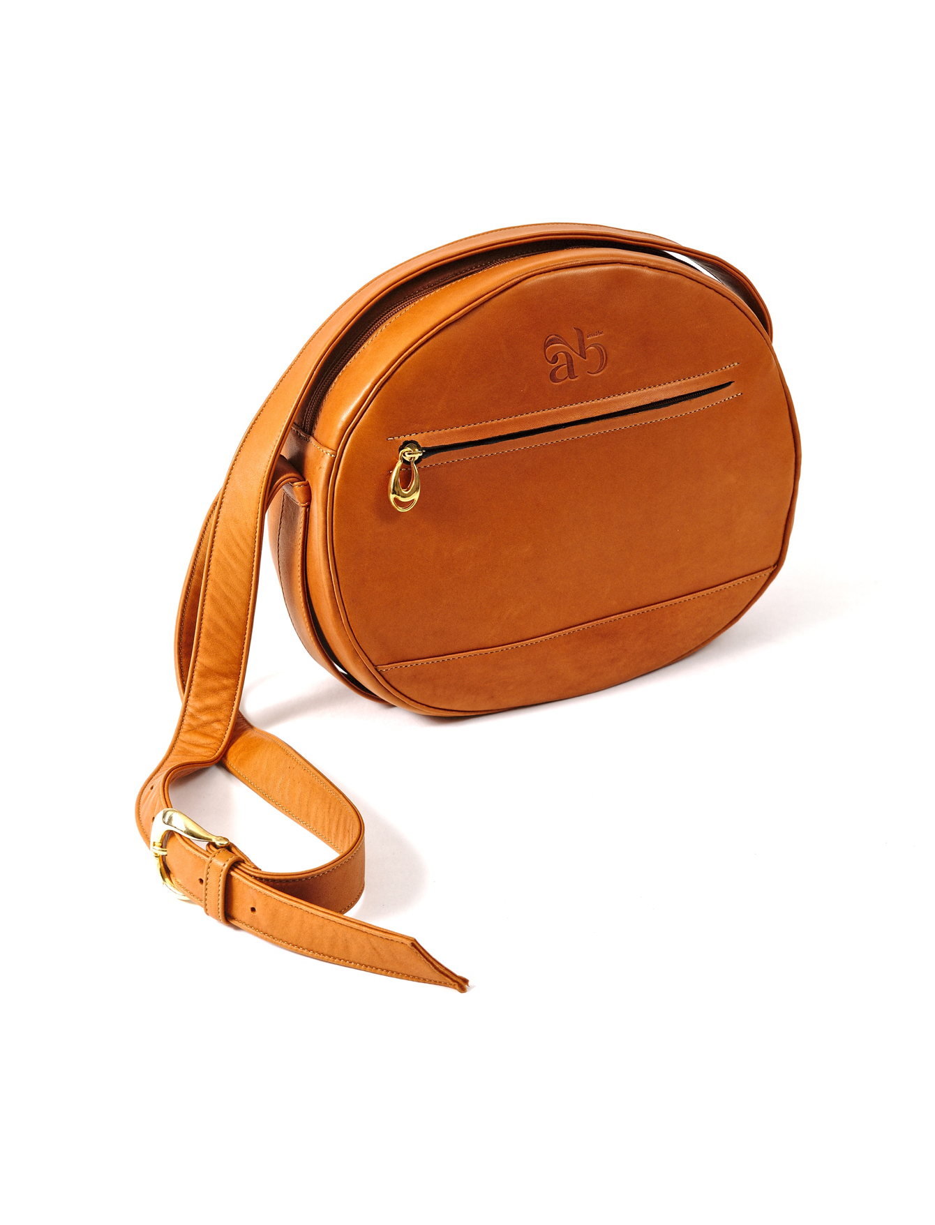 Sac Lilly, oeuvre Frédéric Bastin, cuir cognac