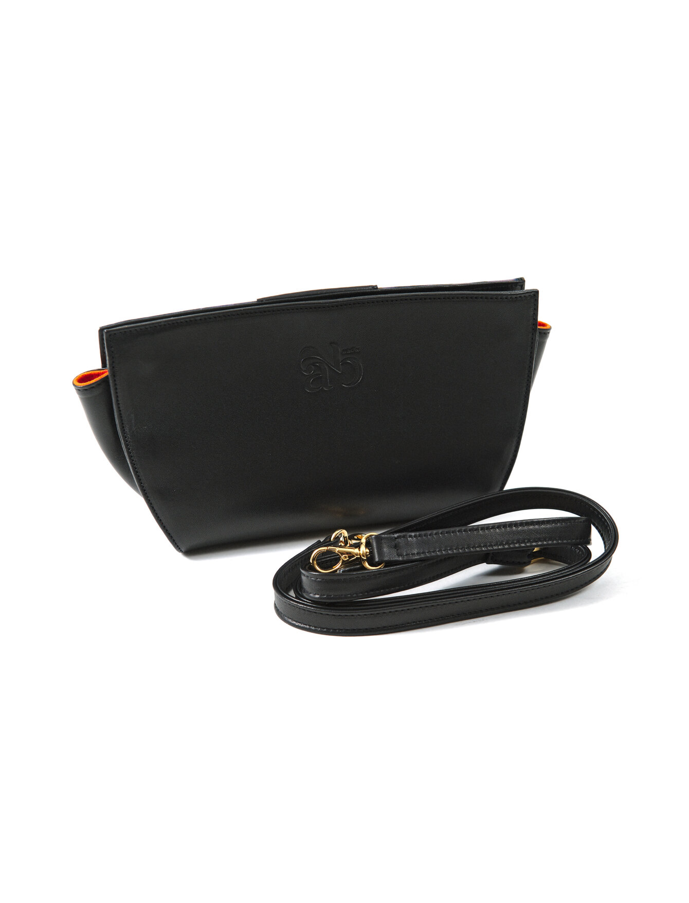 Pochette Alice, oeuvre Isabelle Marchal, cuir noir