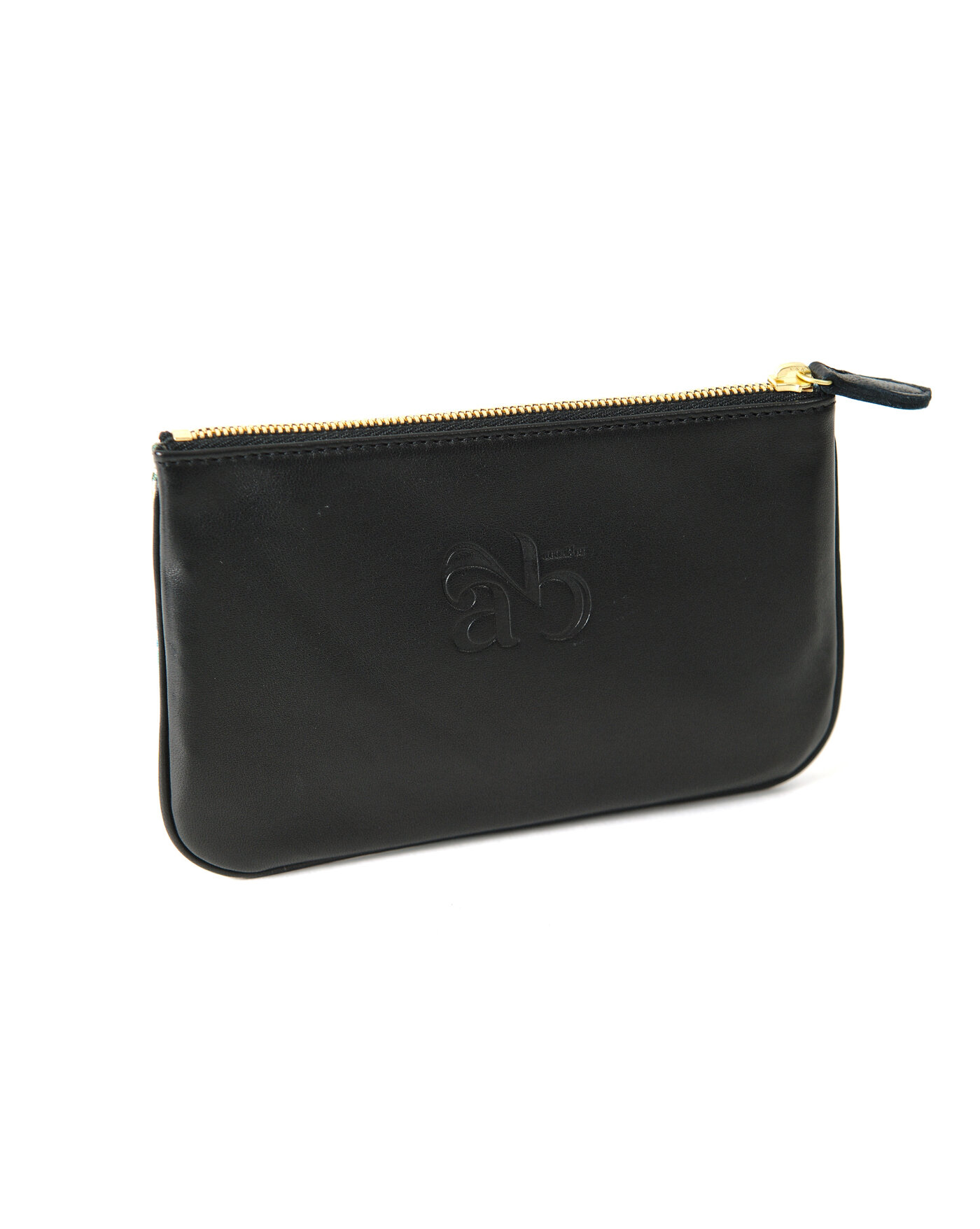 Trousse, oeuvre Aline Deworme, cuir noir