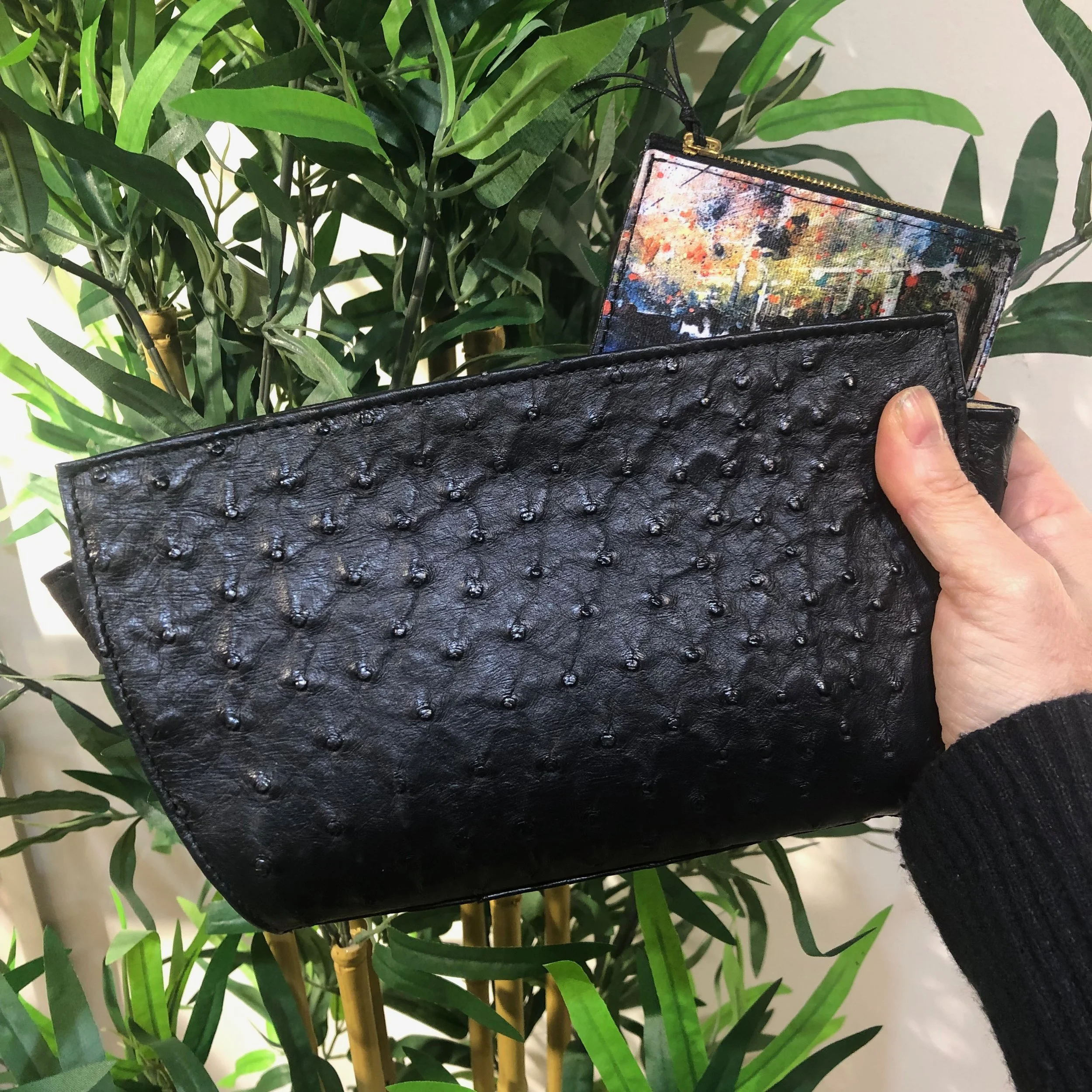 Pochette Alice cuir autruche