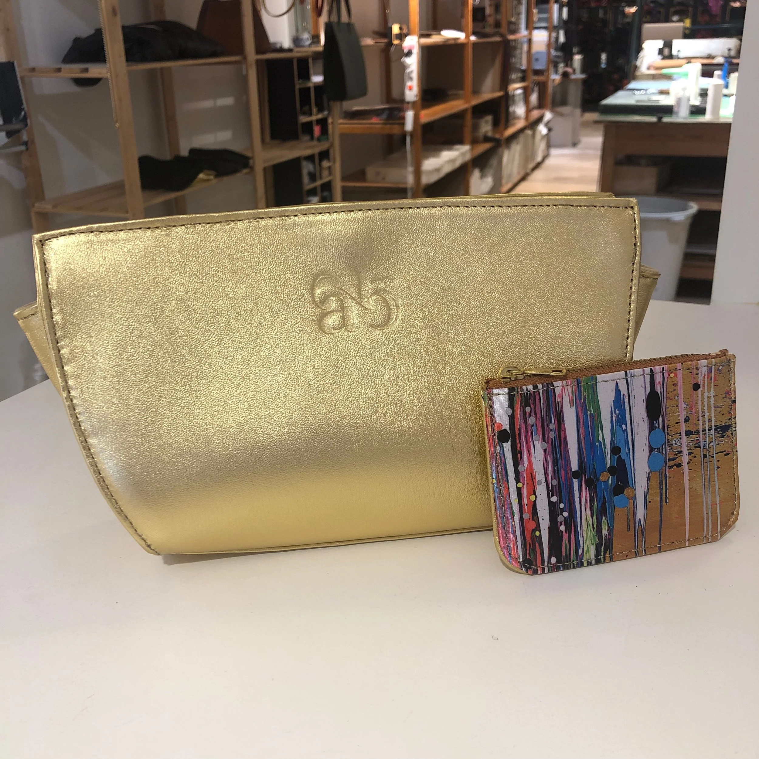 Pochette alice en cuir doré, frank jons