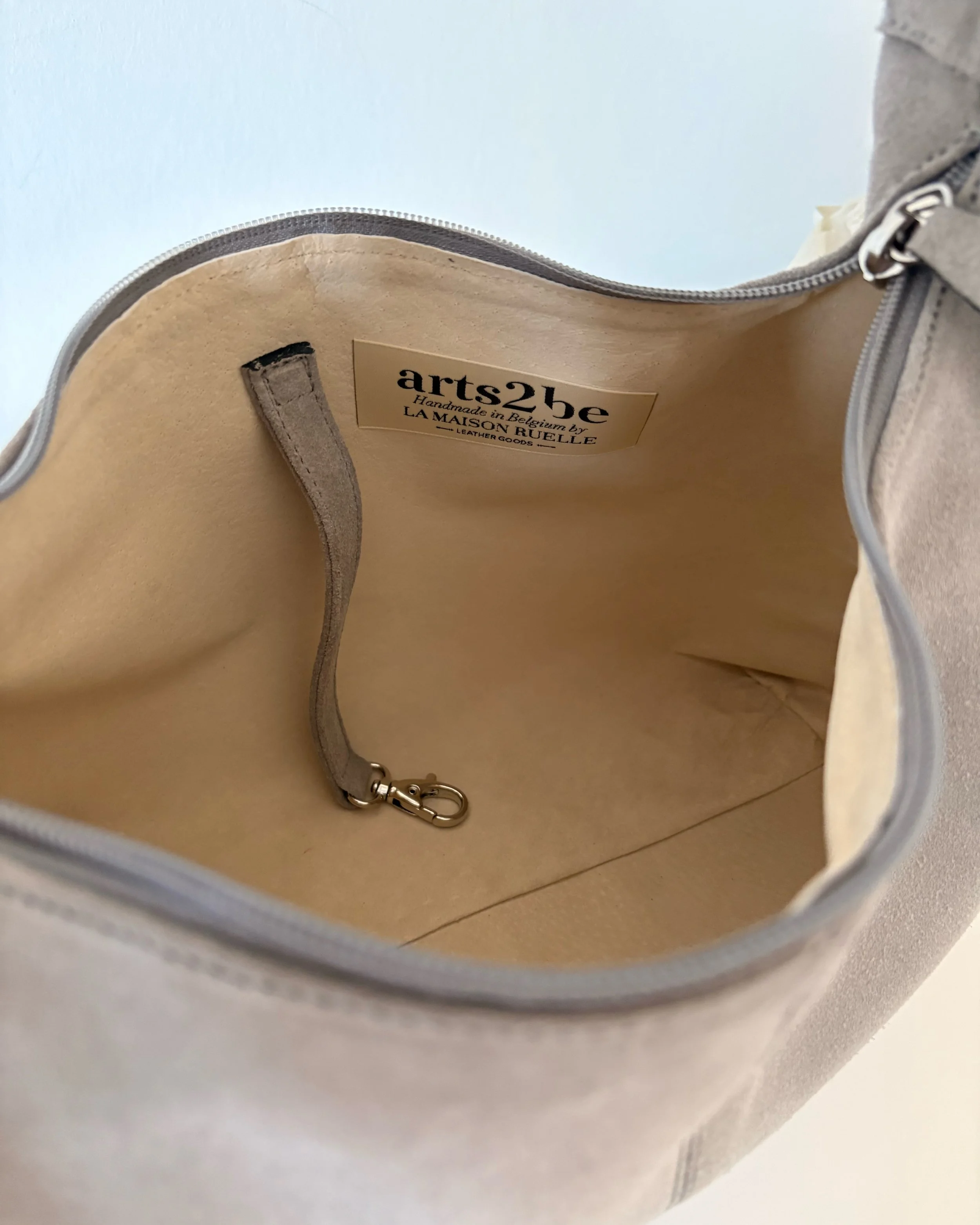 Sac en daim Milla Gris intérieur