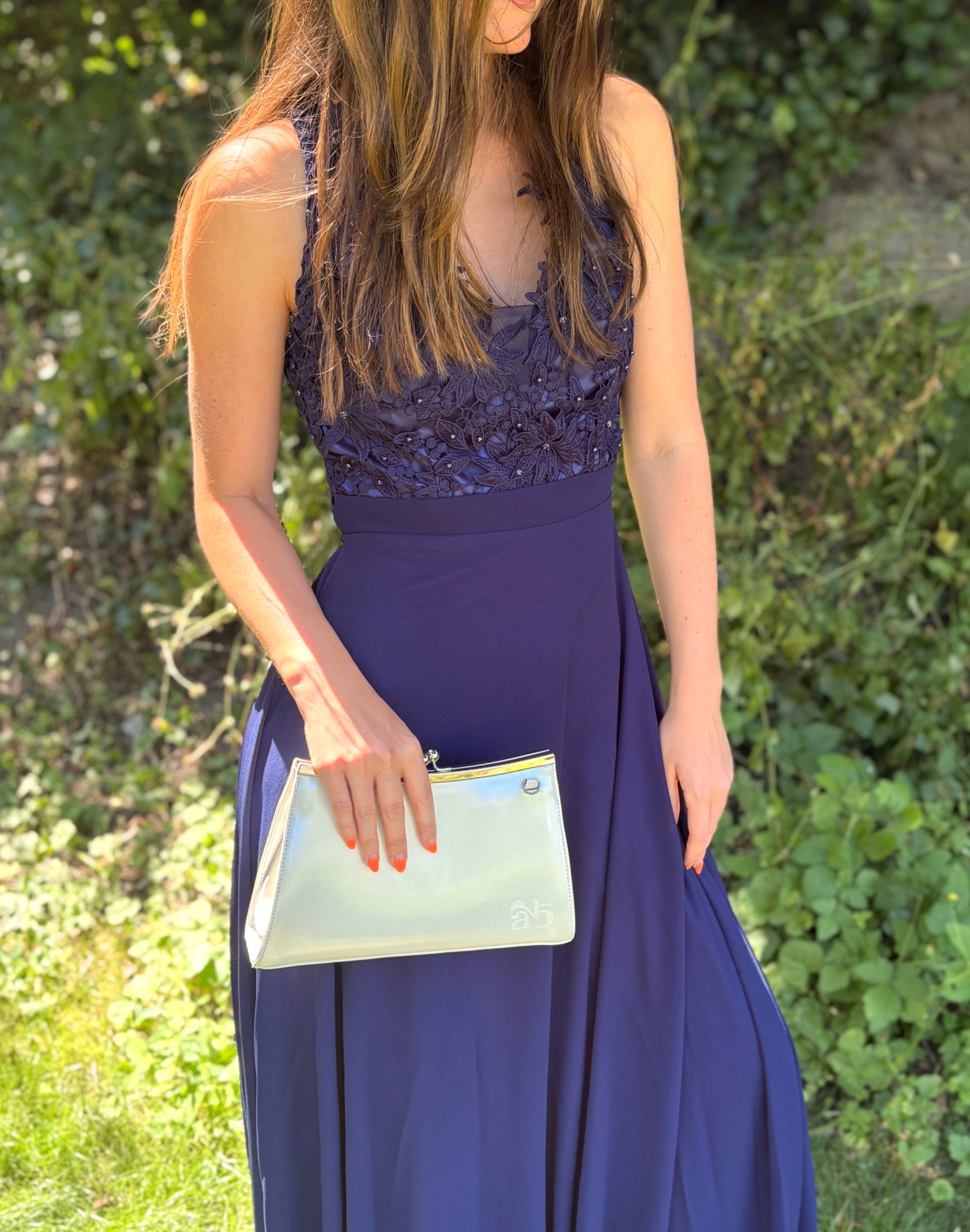 sac Aretha cuir Ivoire vernis main