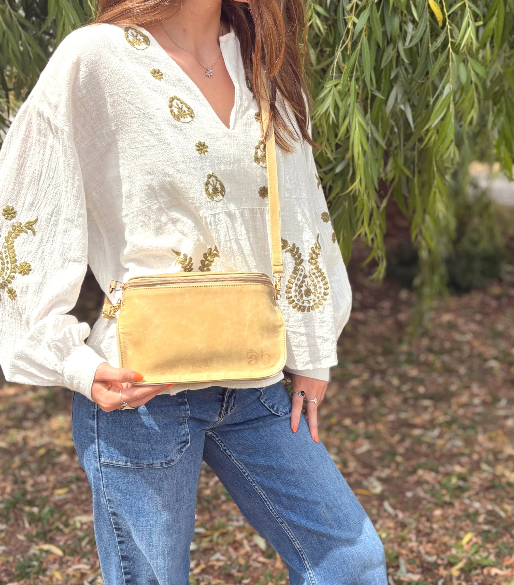 Sac Stéphanie, cuir sablé