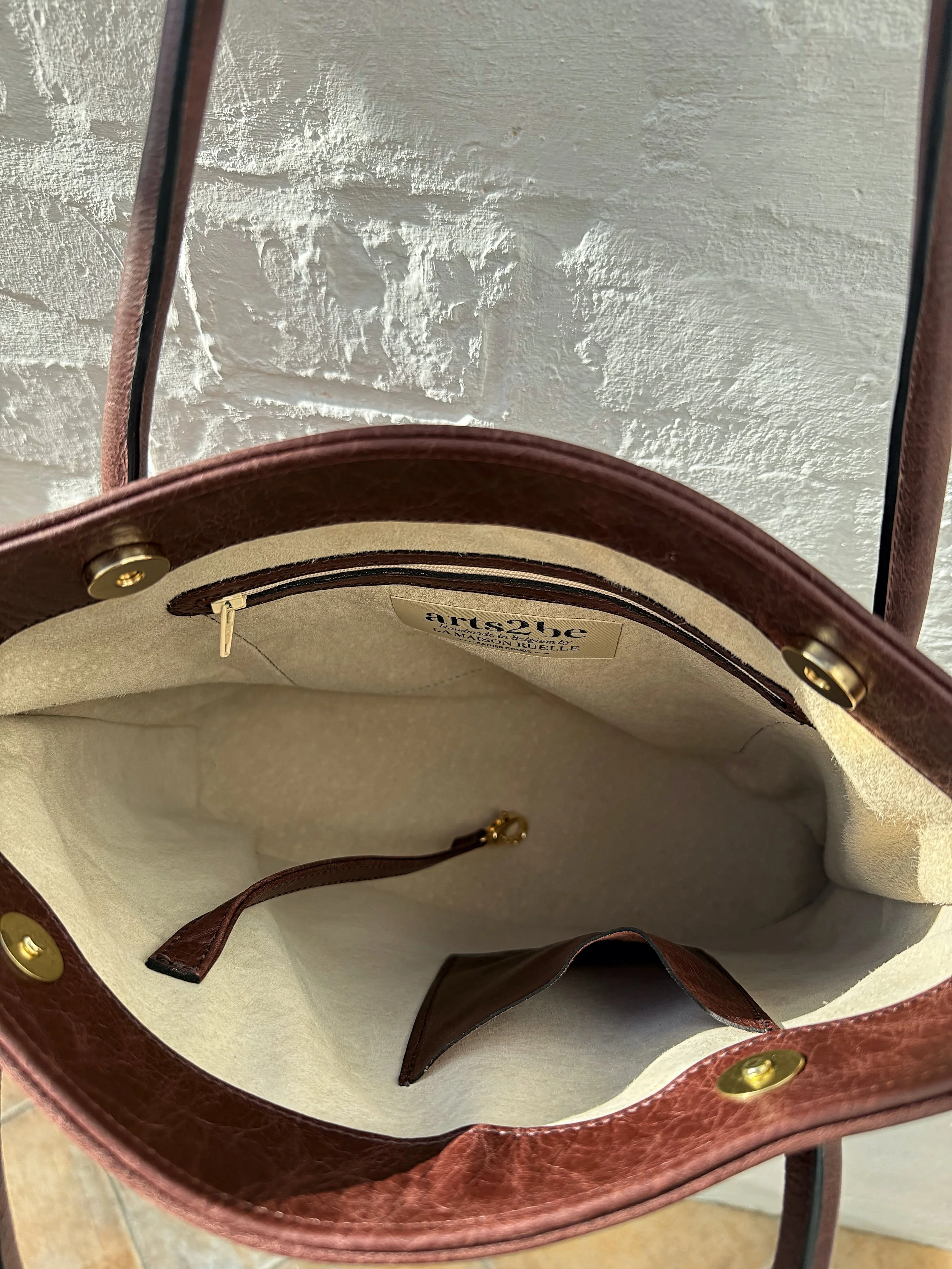 Intérieur sac Lara brun vintage