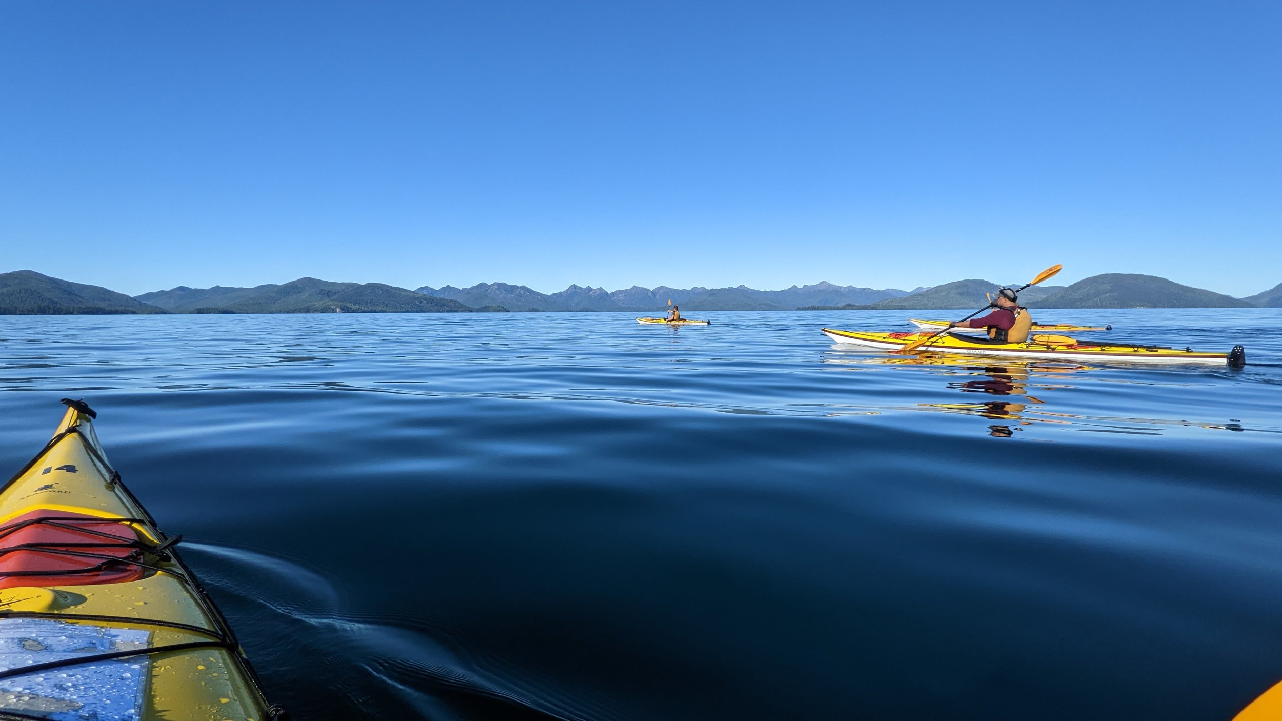  A glassy paddle across Juan Perez Sound. 