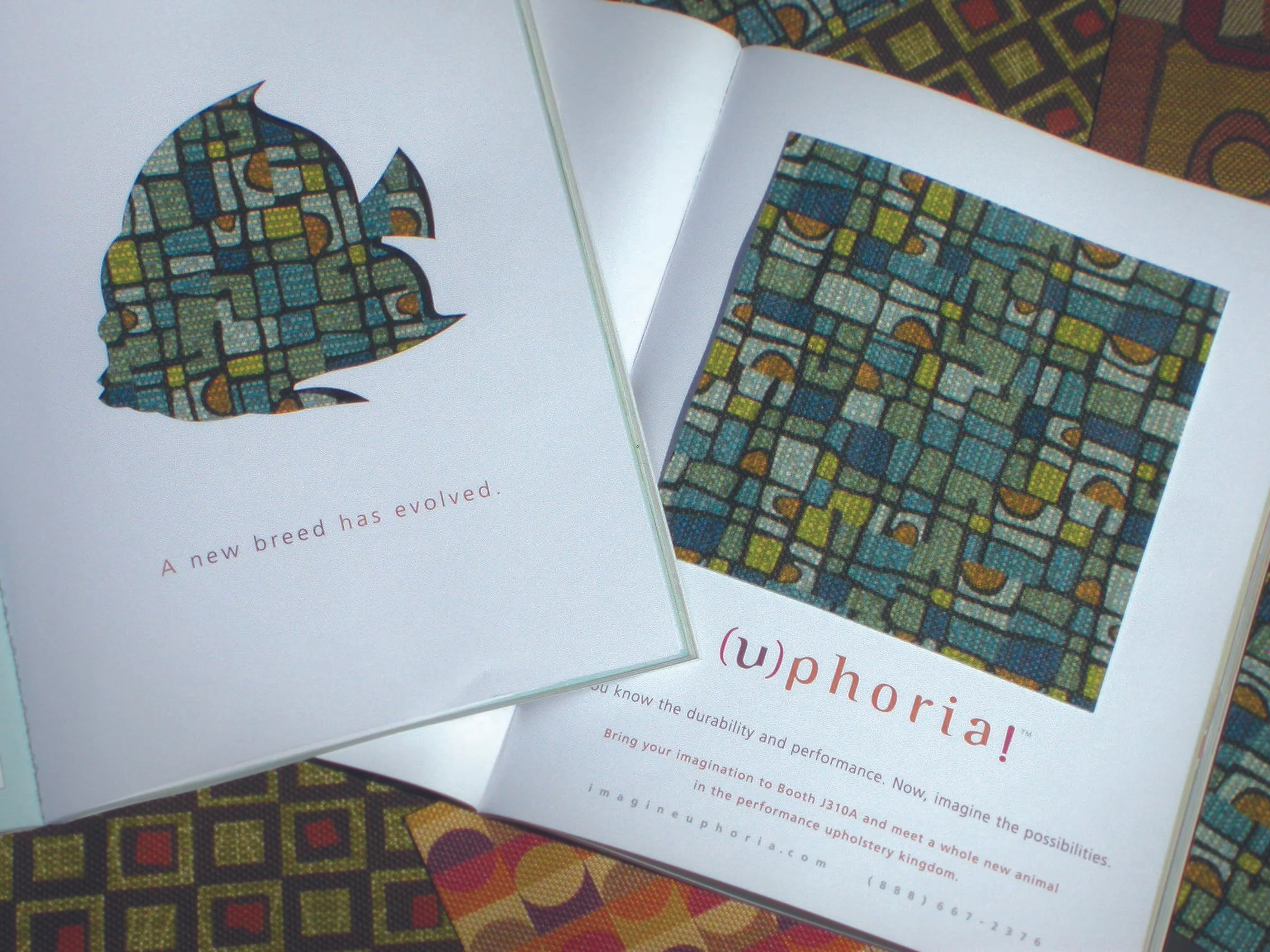Tradeshow Teaser: Die-cut Magazine Insert with vinyl swatch.