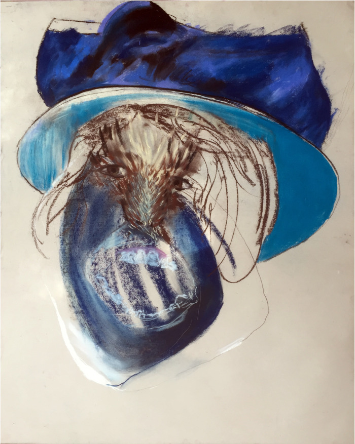   Cassat Hat My Blue Whale   Chalk Pastel on Paper  34 x 43 in  2015 