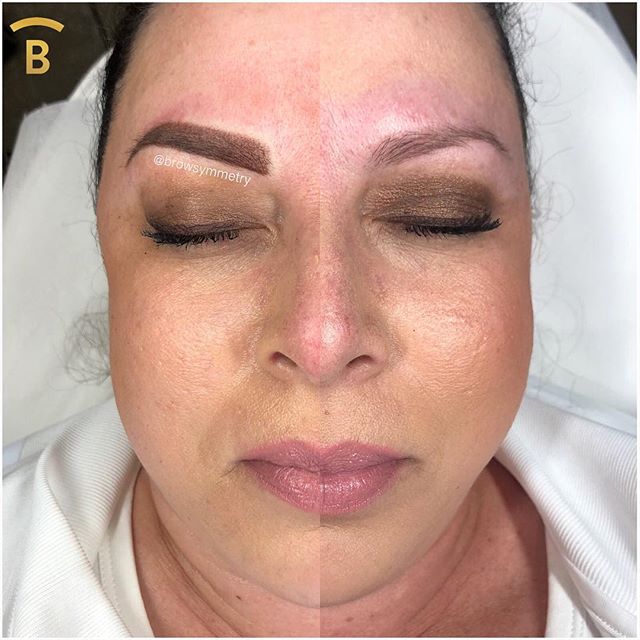 My beautiful client was thrilled about not having to fill in her sparse brows anymore and to save time in her morning routine. Thanks for driving up from SD, @_milk22_ ! 😘 .
.
.
.
.
.
.
#beforeandafter #wakeupwithmakeup #microblading #ombrepowderbro