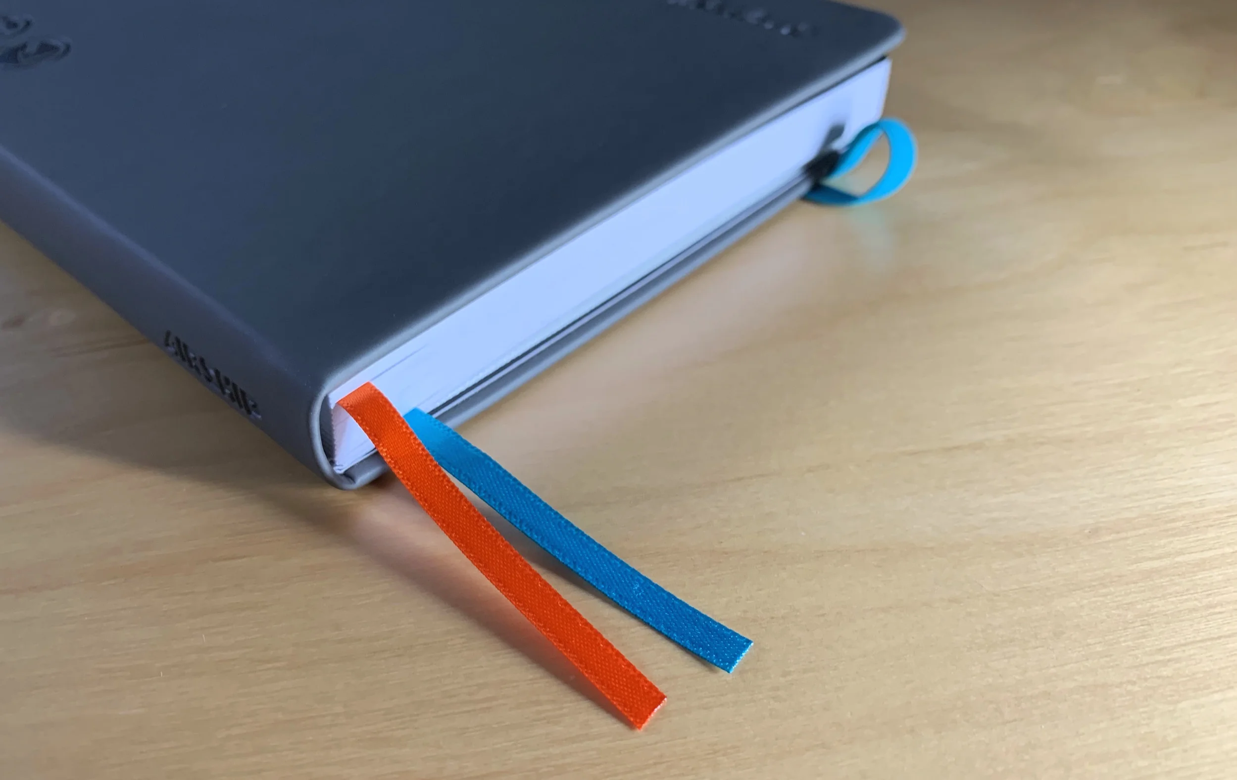 Two color ribbon bookmarks help you keep track of your work.
