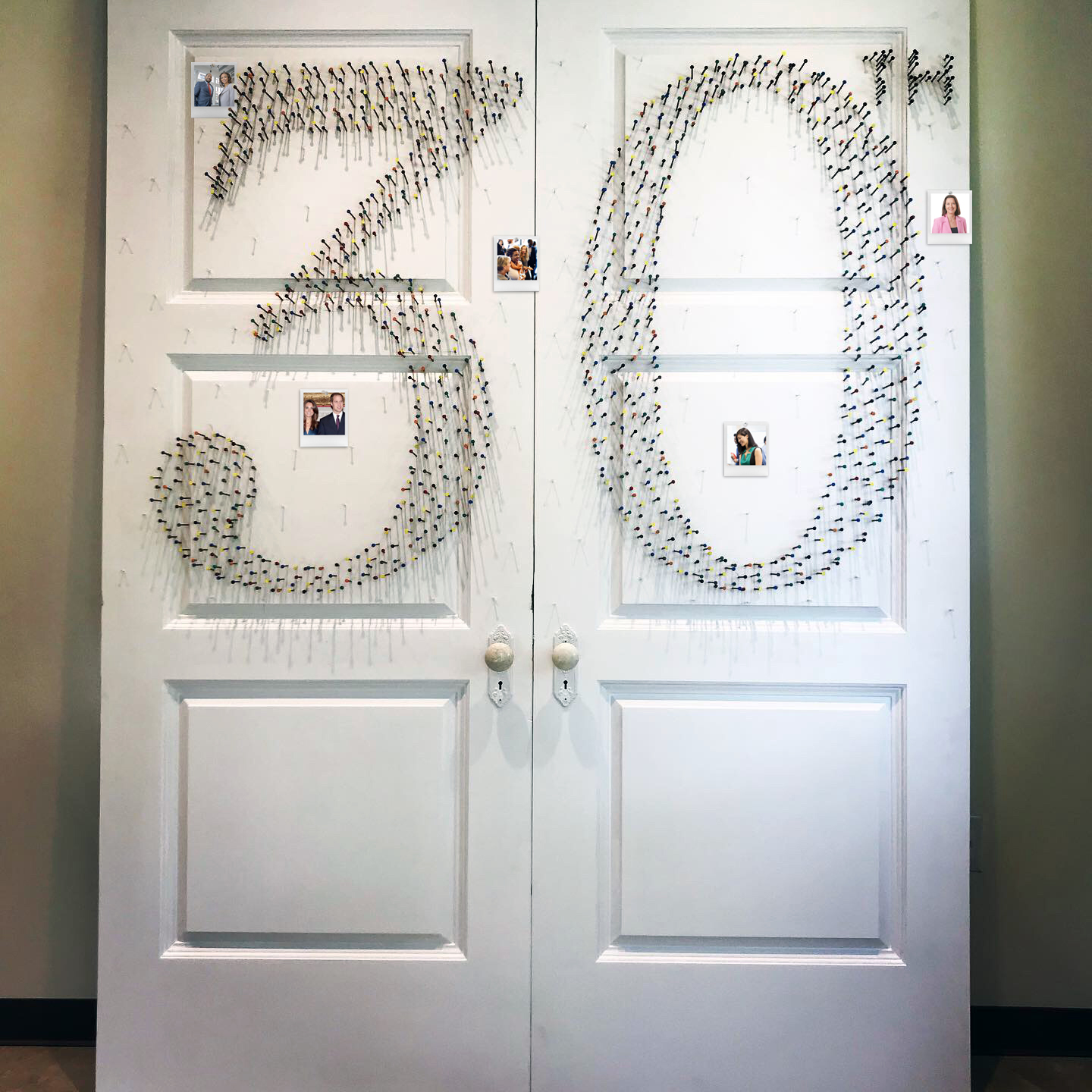 Additional nails were included to mount polaroid pictures taken by guests throughout the event.