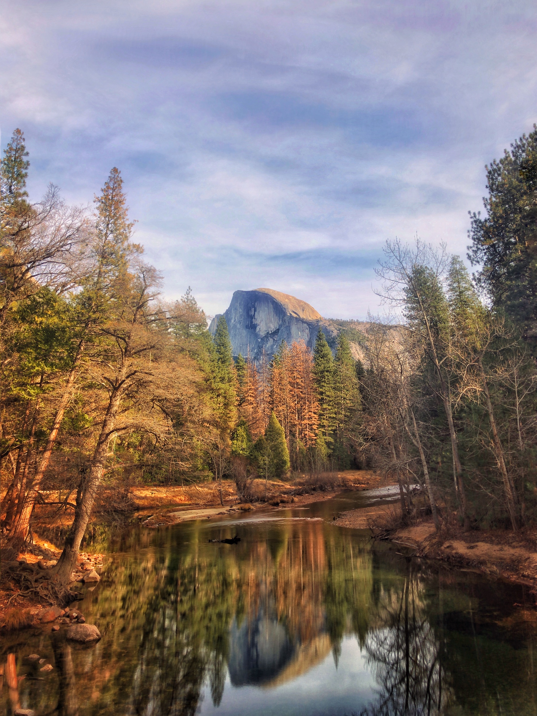 Merced River + Sentinel bridge view @ Yosemite national park