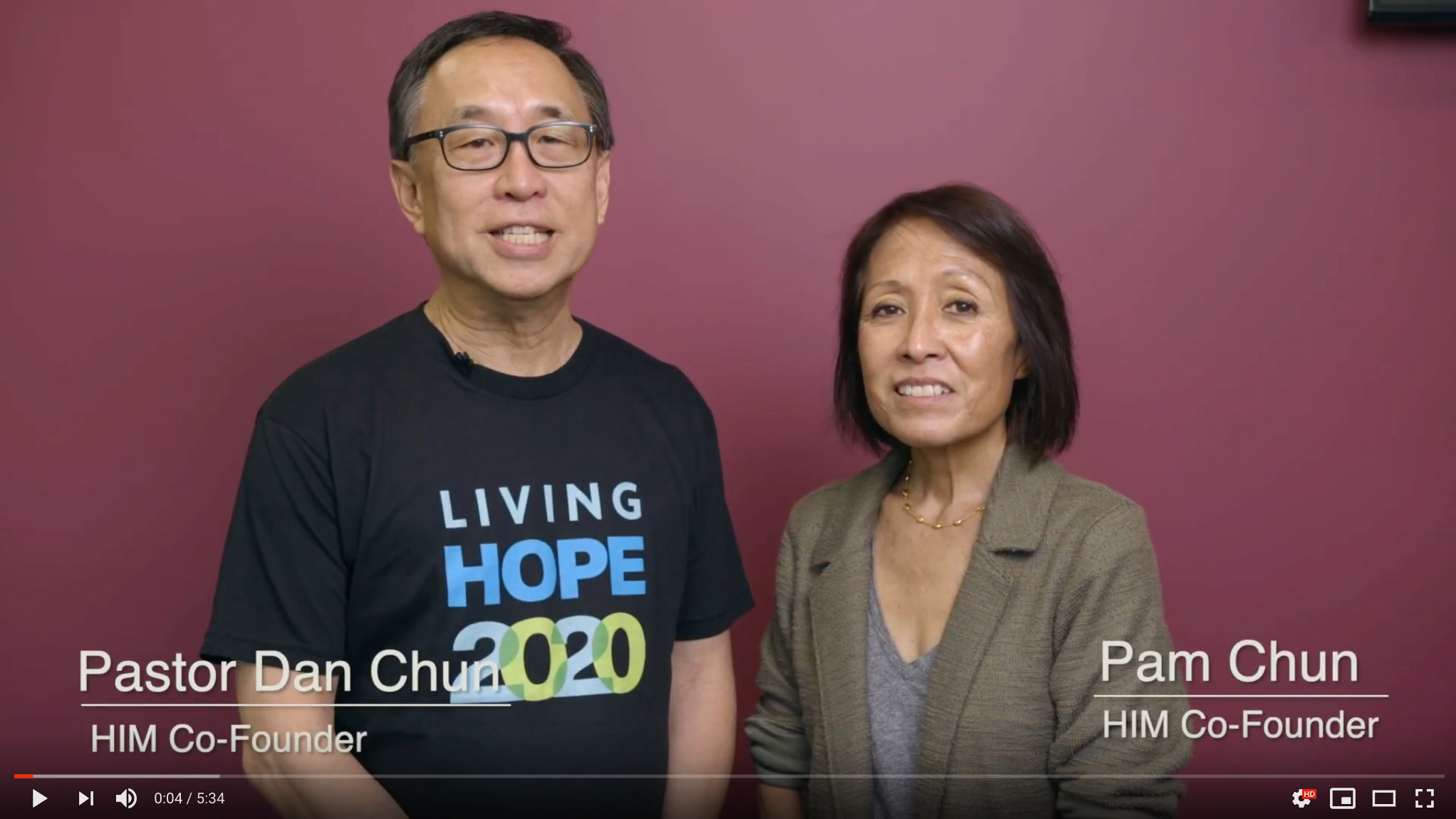 Video Message from Dan &amp; Pam Chun