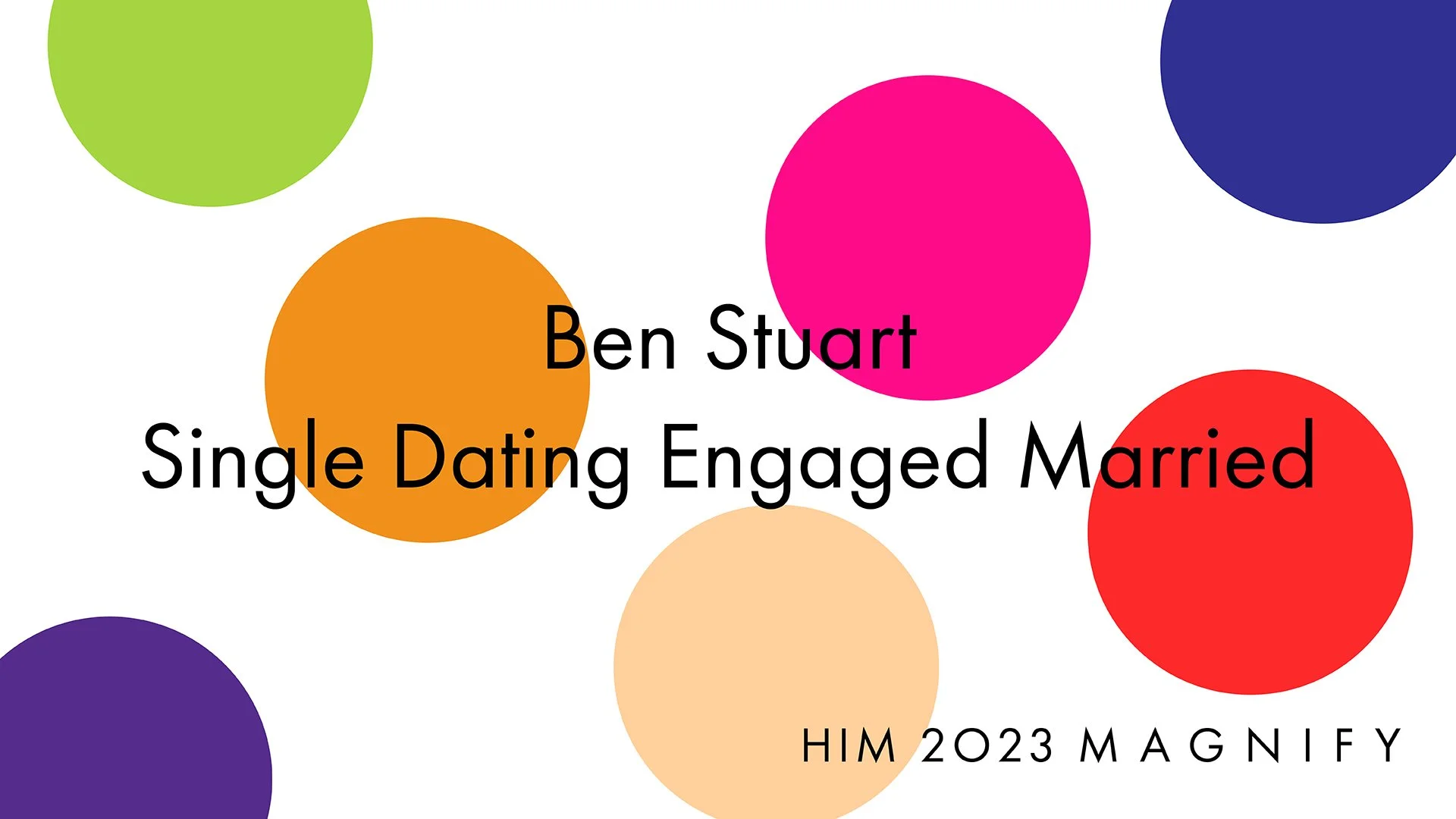 HIM 2023 Fri AFT Live Elective 3: Single Dating Engaged Married