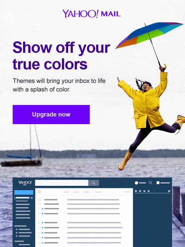 One of many email design refreshes for Yahoo Mail Campaign.