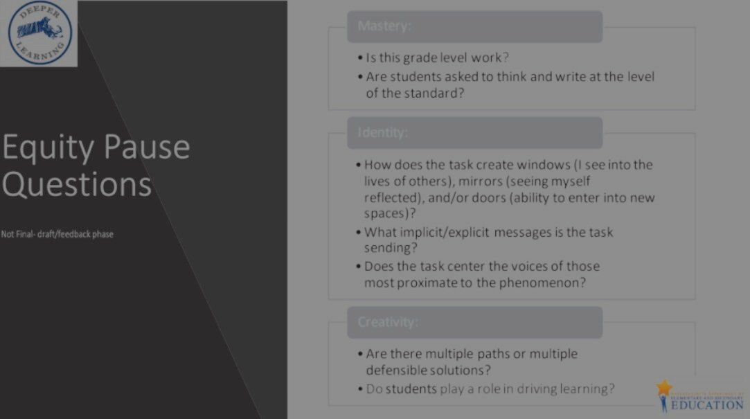 Click to see my feedback on the equity pause.