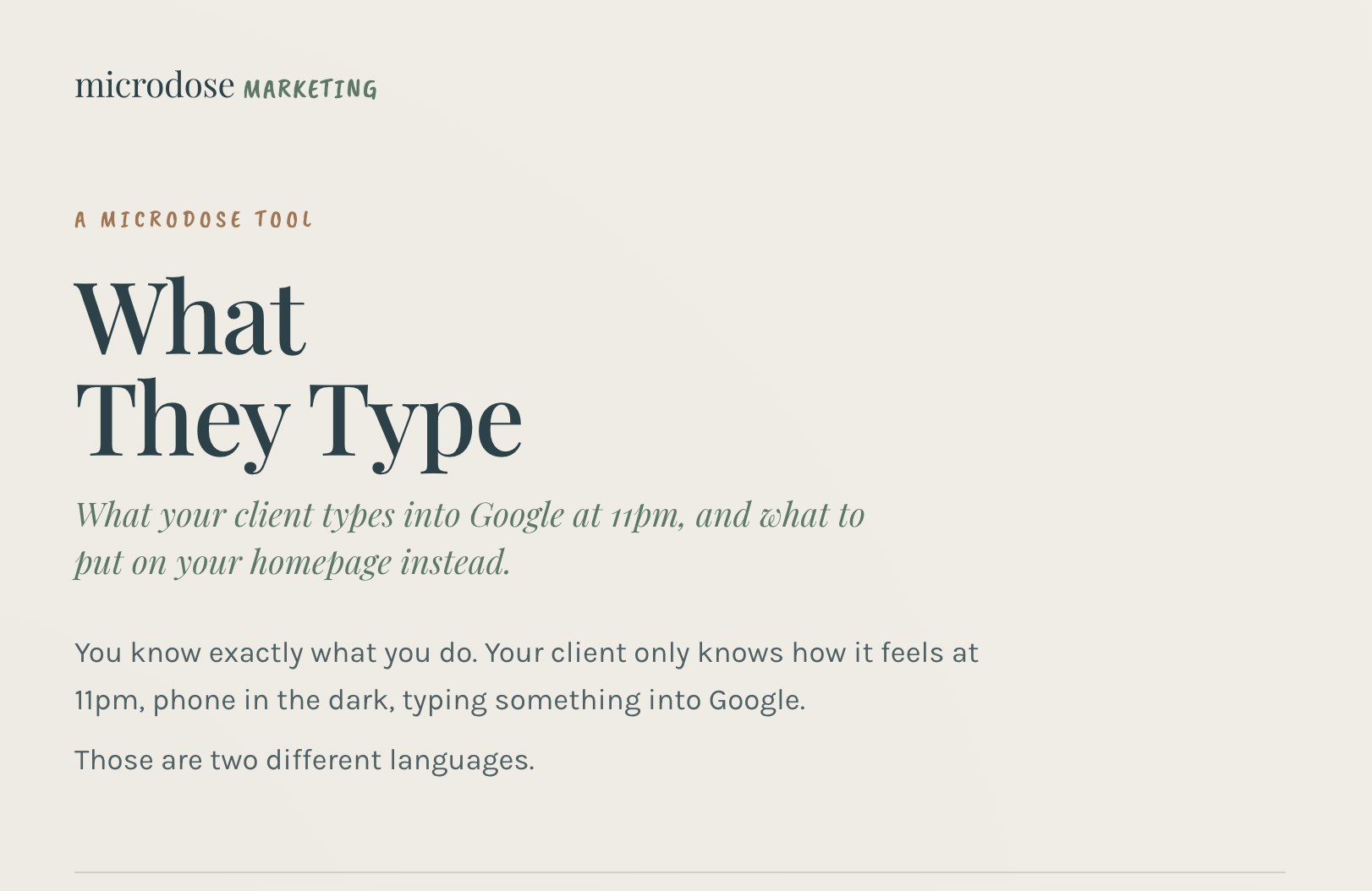 Client Search Term Finder - What your client types into google at 11pm