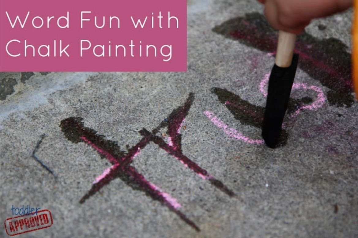 Word fun with chalk painting