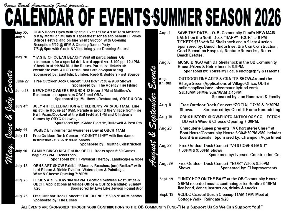 OB Community Fund 2026 Events Calendar 