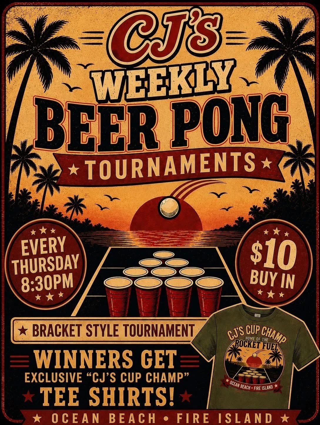 Thursday Night BEER PONG at the CJ’s