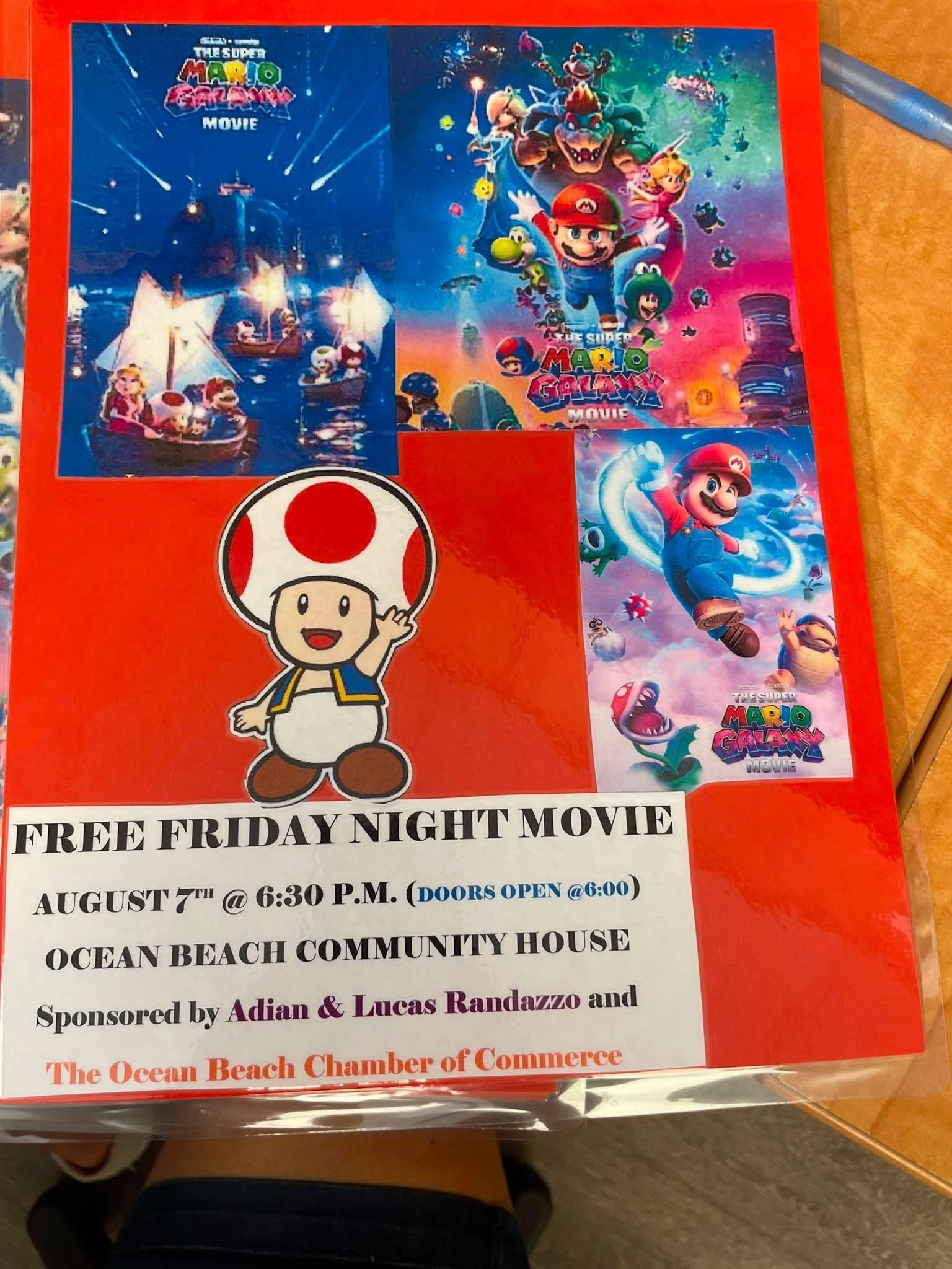 “Movie Night” by OB Chamber of Commerce @ the Community House 8/7/2026 at 7:30 pm